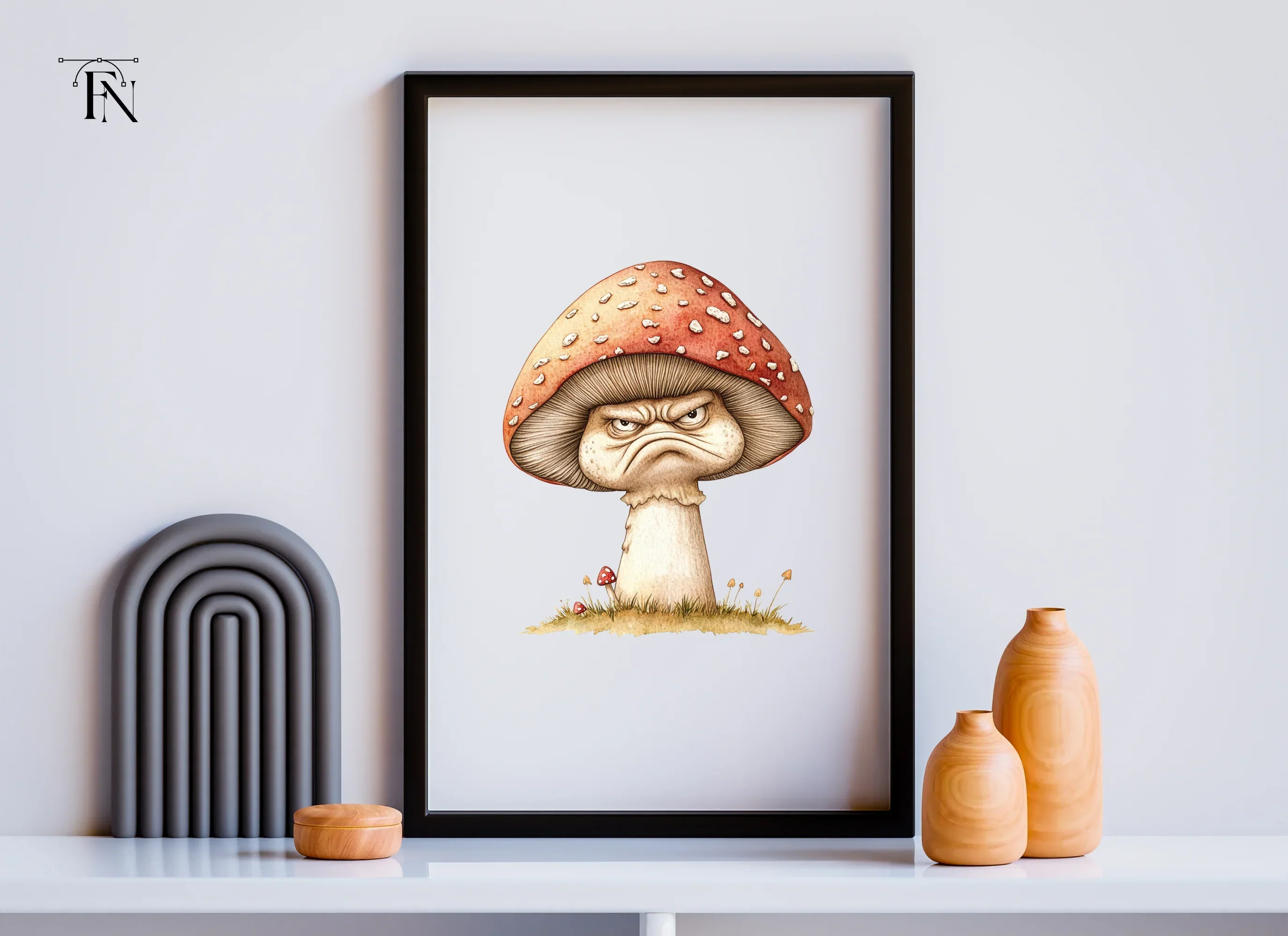 Grumpy Red Mushroom Clipart Bundle - Image 5