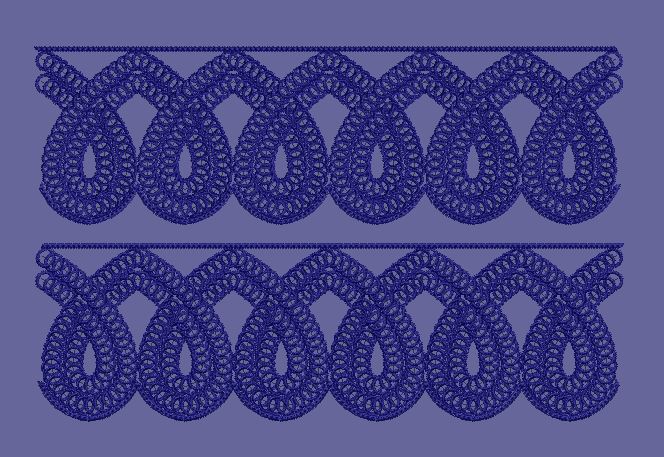 Guilloche Loop Continuous Border Embroidery Design