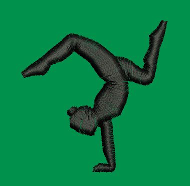 Gymnastic Handstand Silhouette Embroidery Design