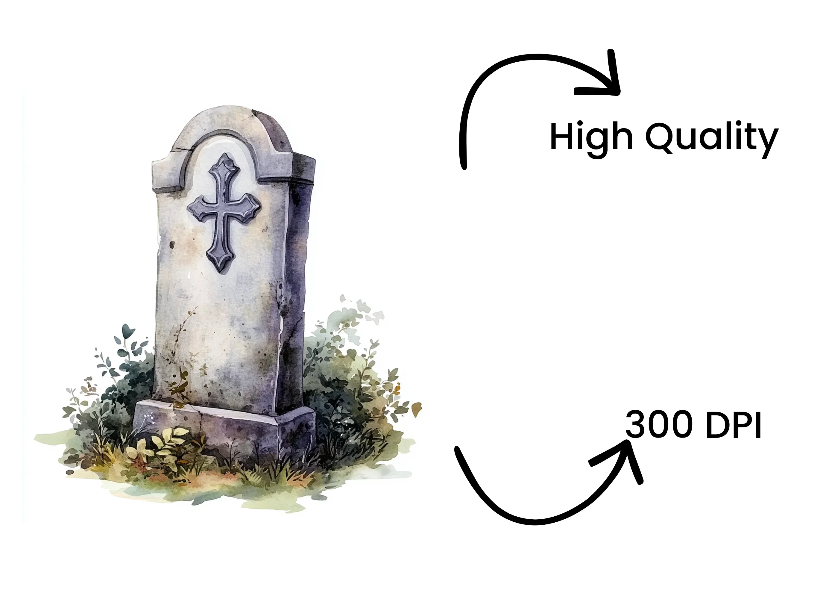 Halloween Gravestone Clipart Bundle - Image 4