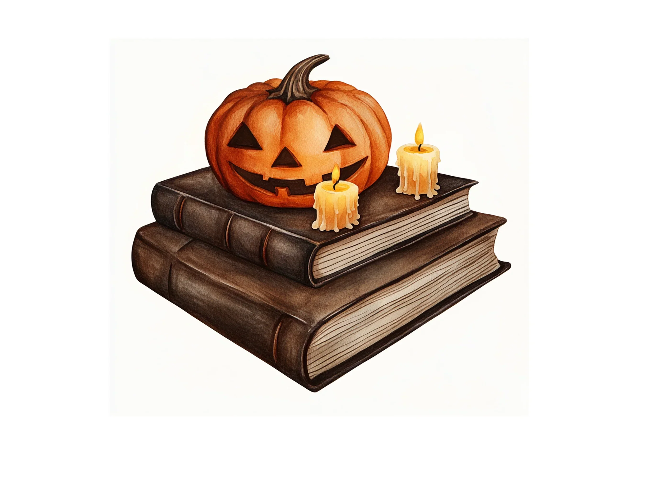 Halloween Pumpkin Candle Clipart Bundle - Image 3