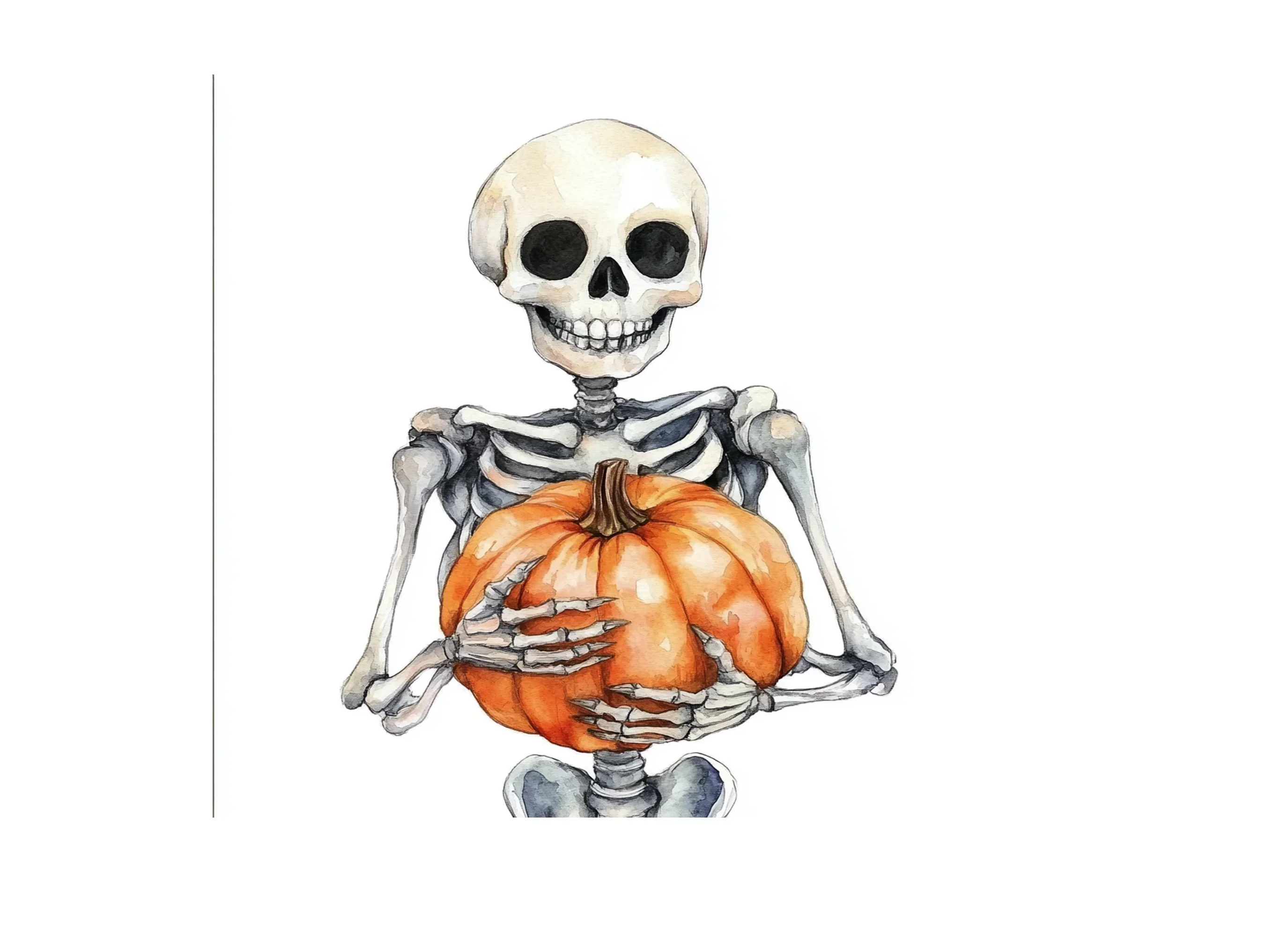 Halloween Skeletons with Pumpkins Clipart Bundle - Image 3