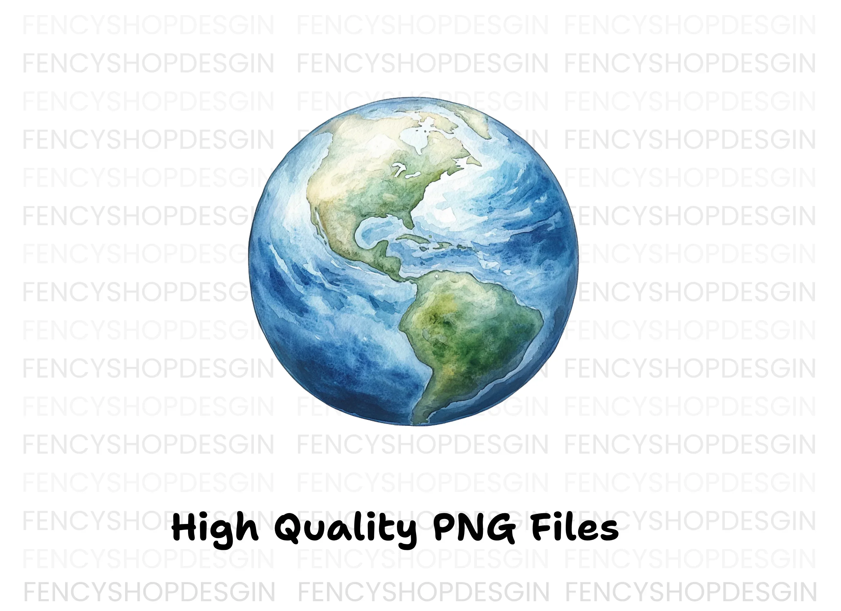 Hand Painted Earth Globes Clipart Bundle - Image 2