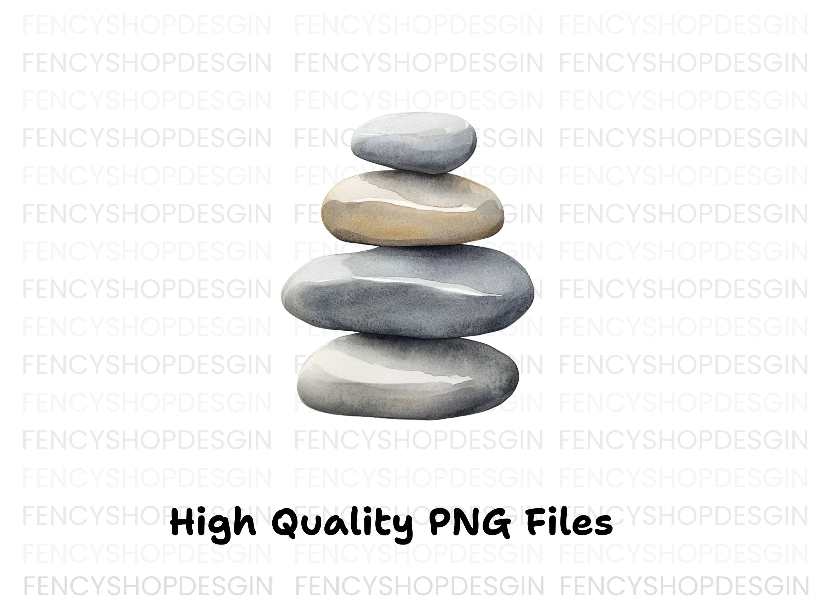 Hand Painted Rock Stacks Clipart Bundle - Image 2