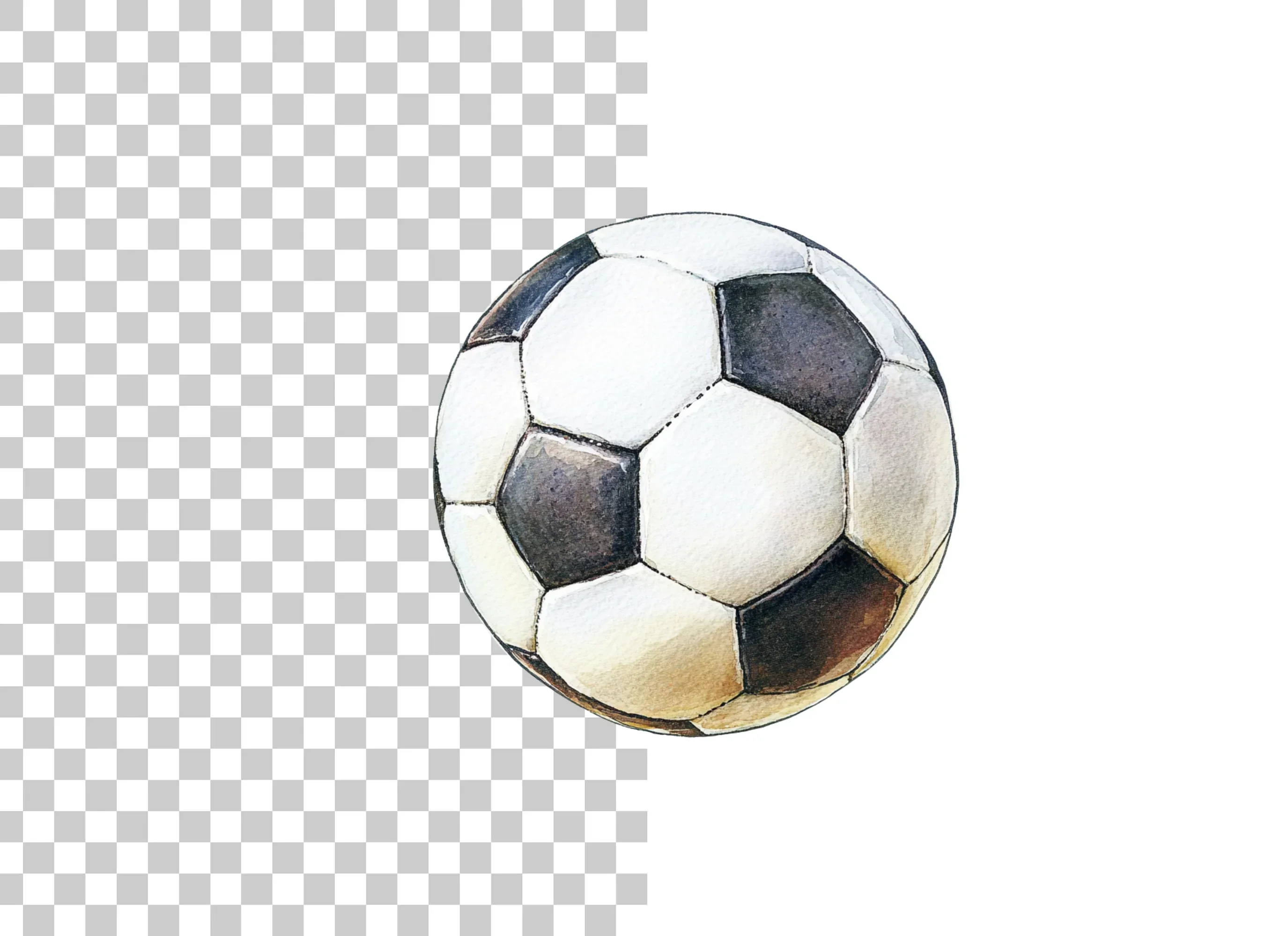Hand Painted Soccer Ball Illustrations Clipart Bundle - Image 2