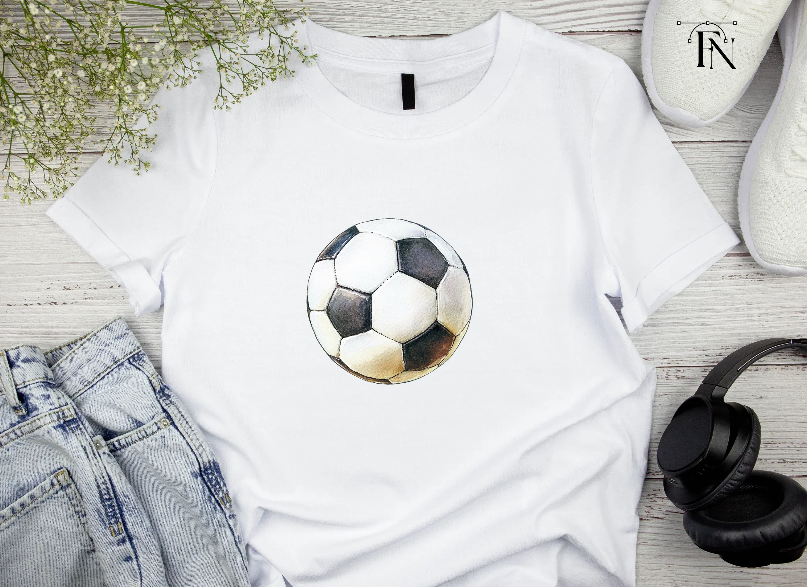 Hand Painted Soccer Ball Illustrations Clipart Bundle - Image 4