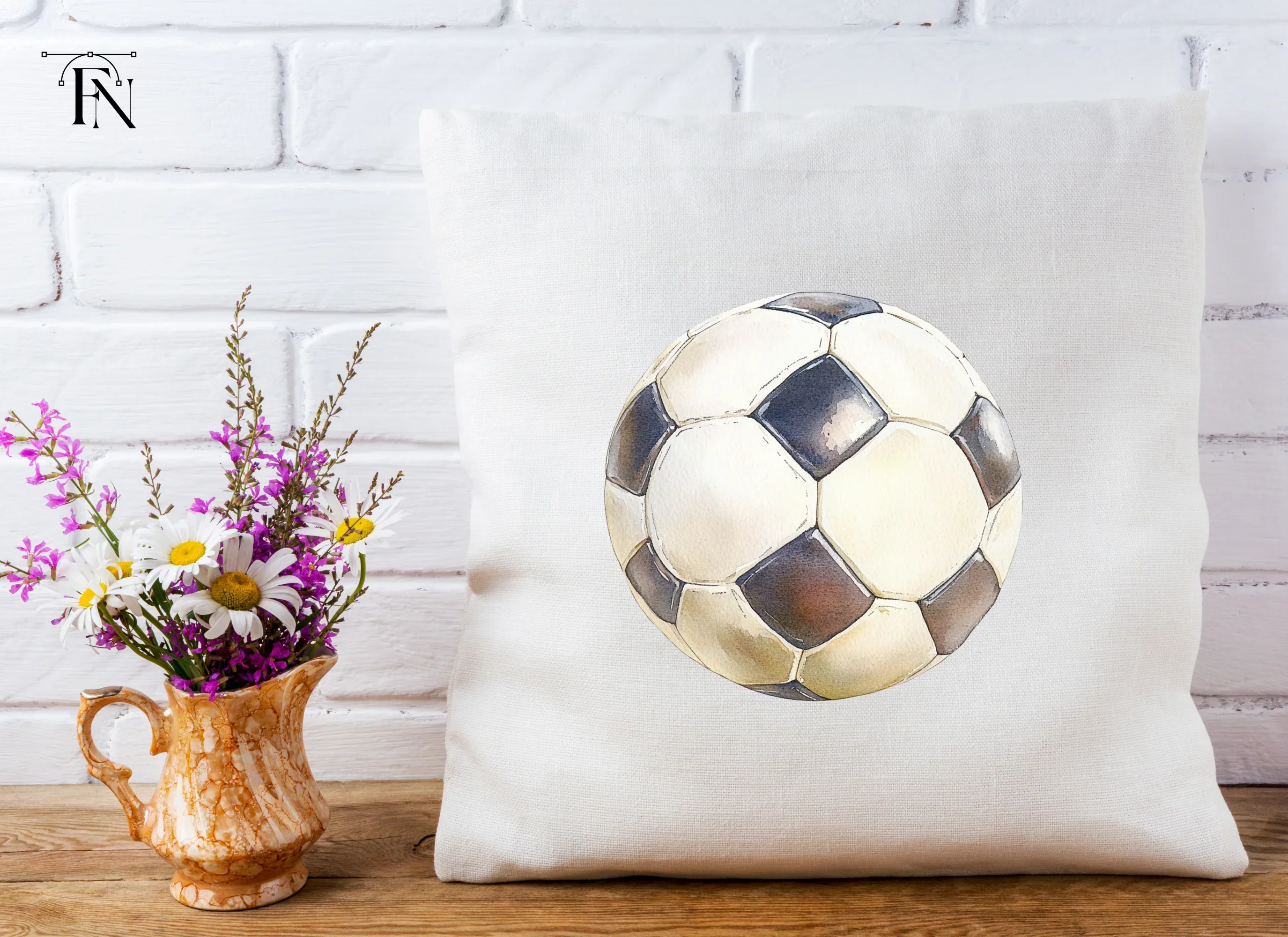 Hand Painted Soccer Ball Illustrations Clipart Bundle - Image 5