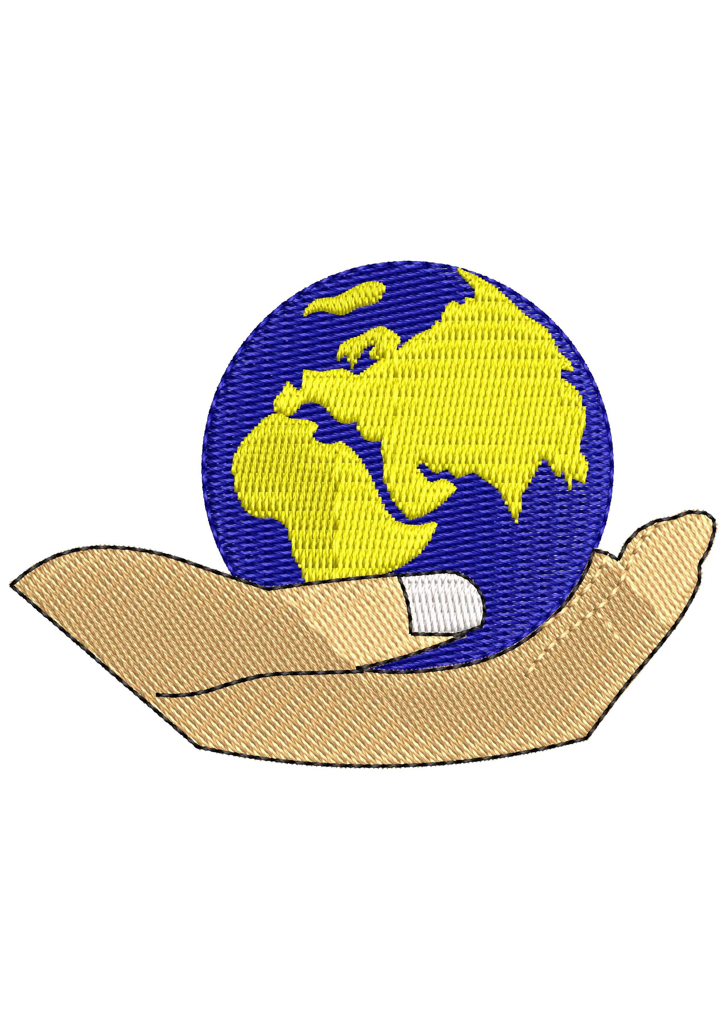 Hand World Embroidery Design