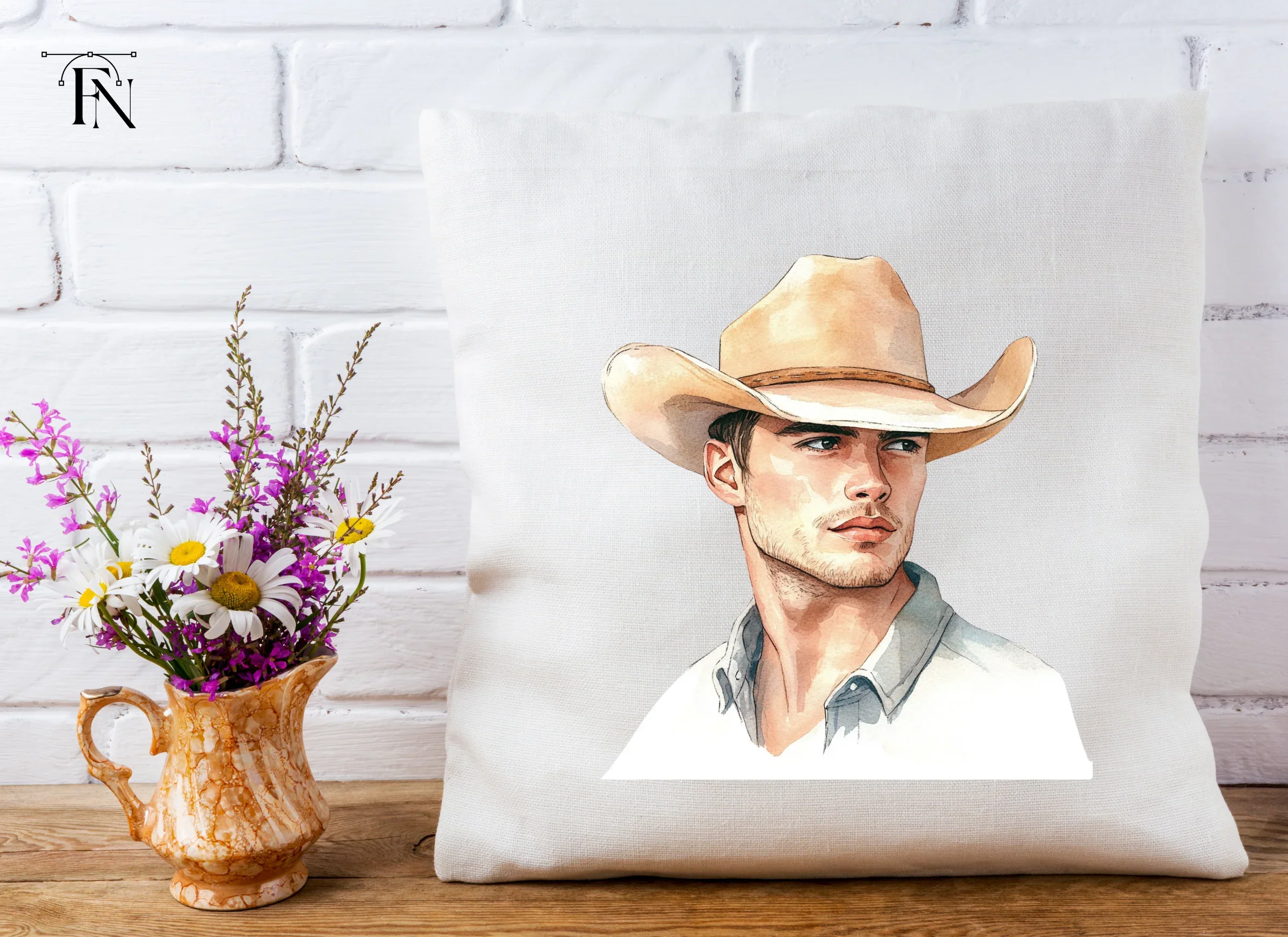 Handsome Cowboy Portrait Clipart Bundle - Image 5