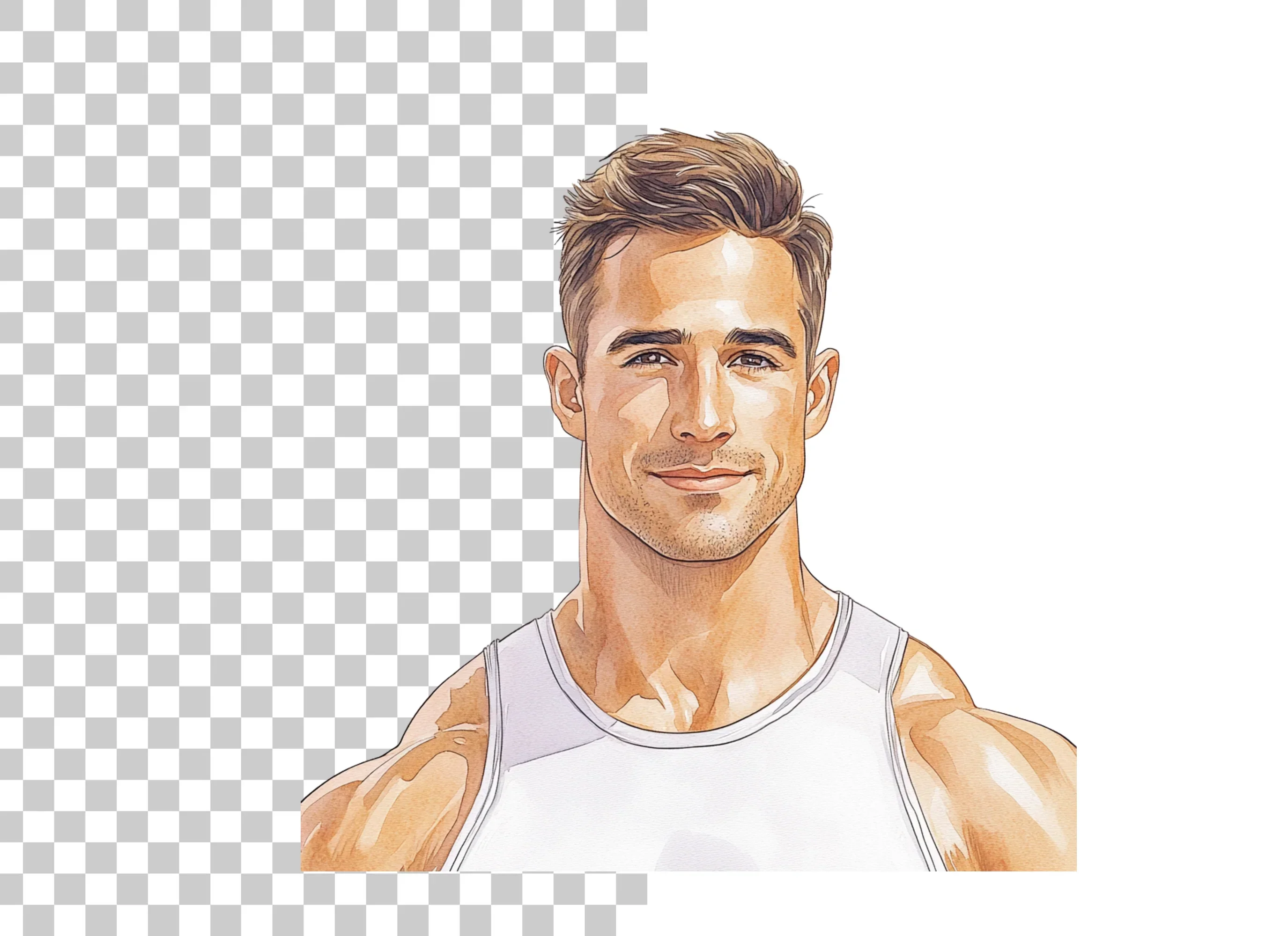 Handsome Fitness Man Portrait Clipart Bundle - Image 2