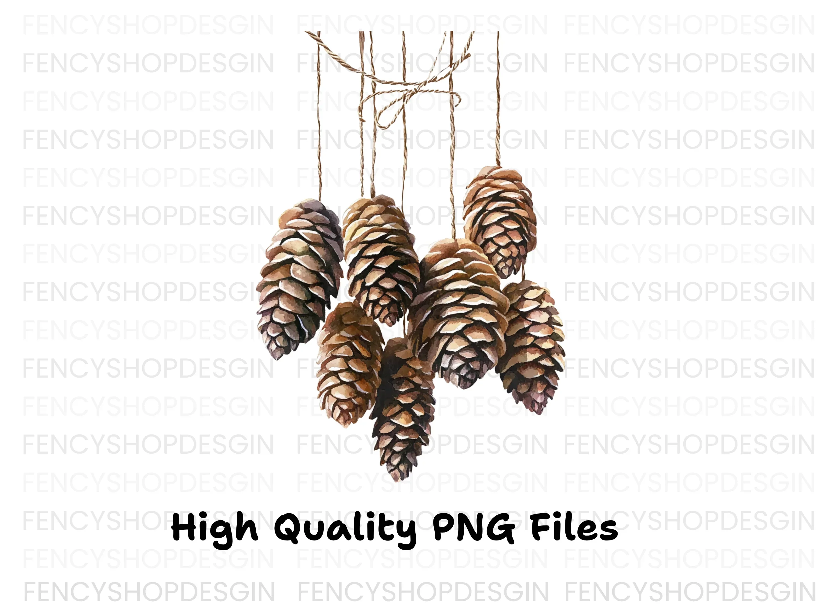 Hanging Pine Cones Clipart Bundle - Image 2