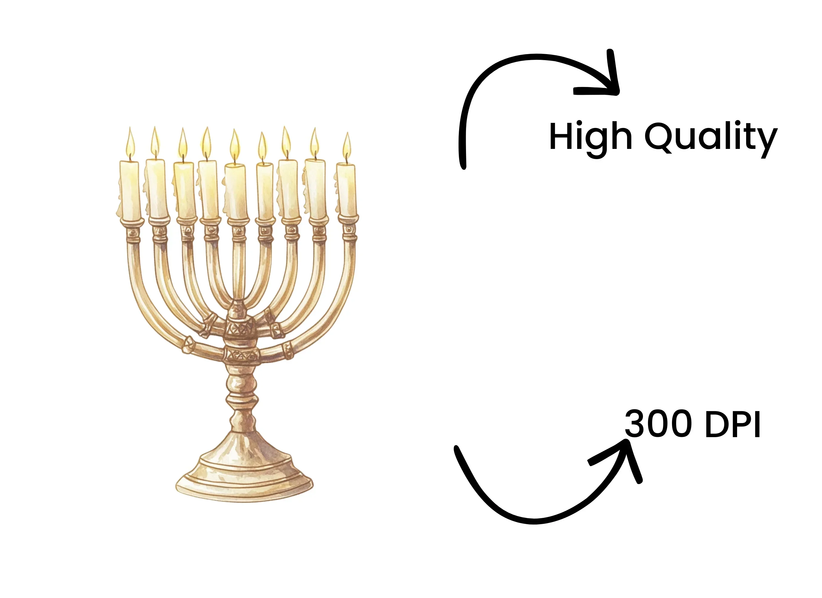 Hanukkah Menorah Clipart Bundle - Image 4