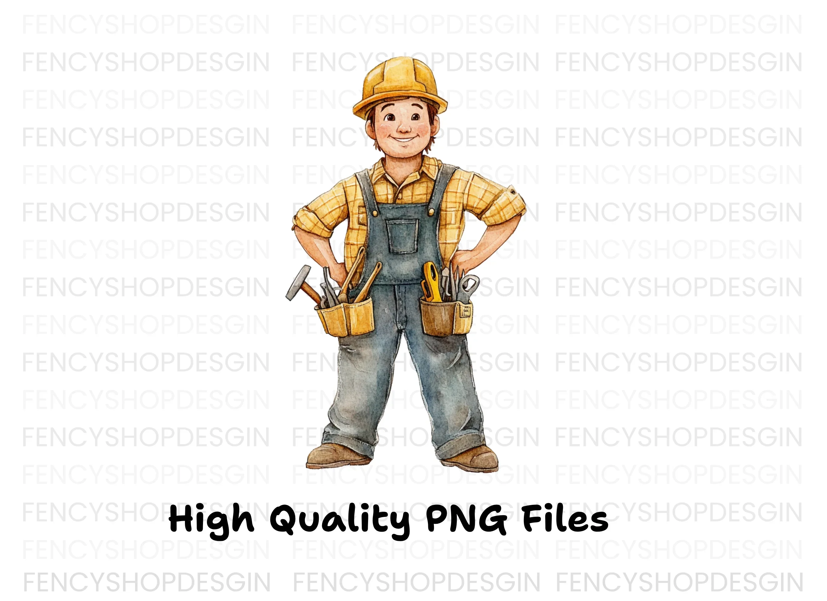 Happy Cartoon Builder Clipart Bundle - Image 3