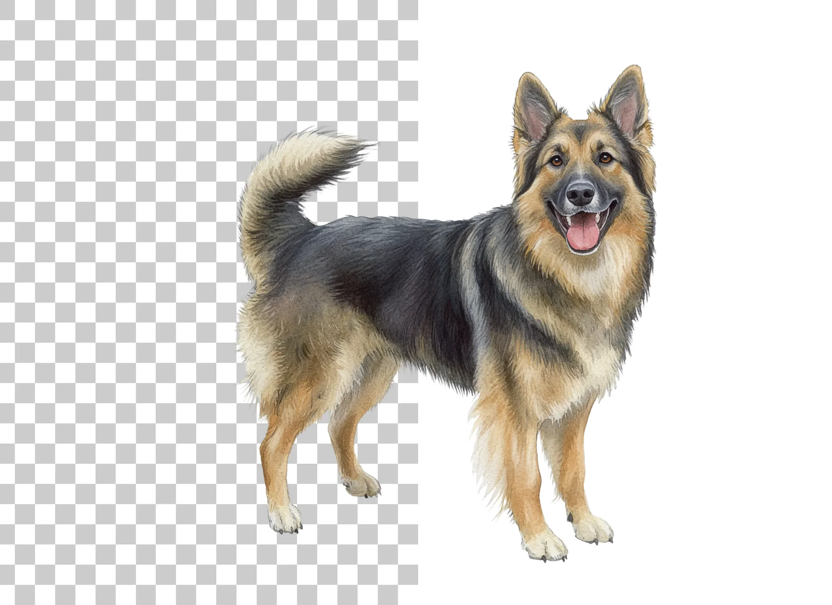 Happy German Shepherd Dog Clipart Bundle - Image 6