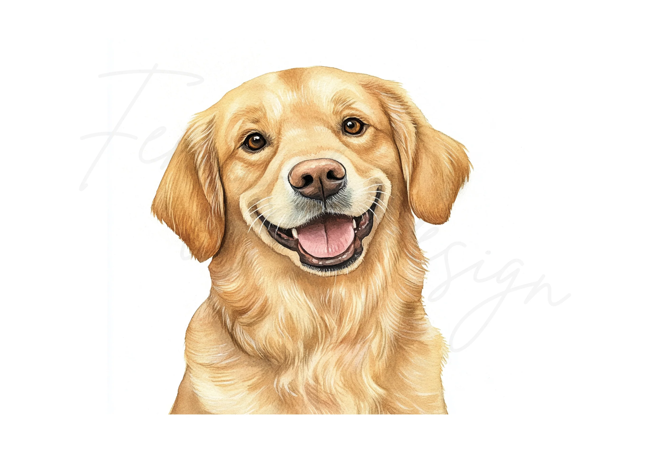 Happy Golden Retriever Face Clipart Bundle - Image 3