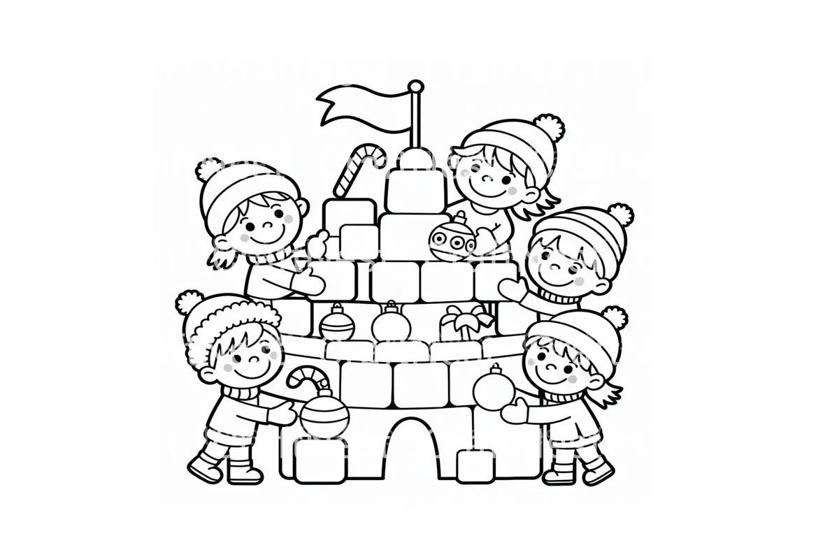 Happy Kids Winter Play Coloring Books - Image 2