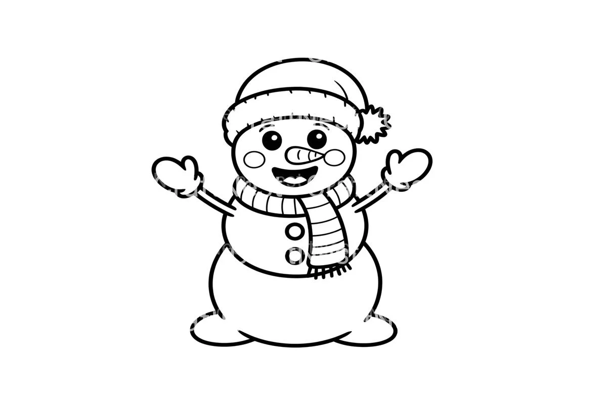 Happy Snowman Winter Coloring Books - Image 2
