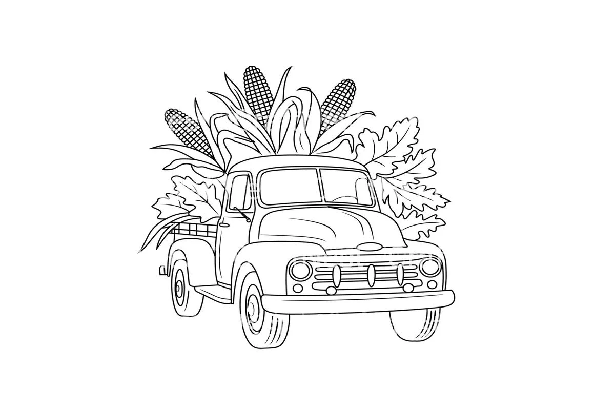 Harvest Truck and Corn Coloring Books - Image 2