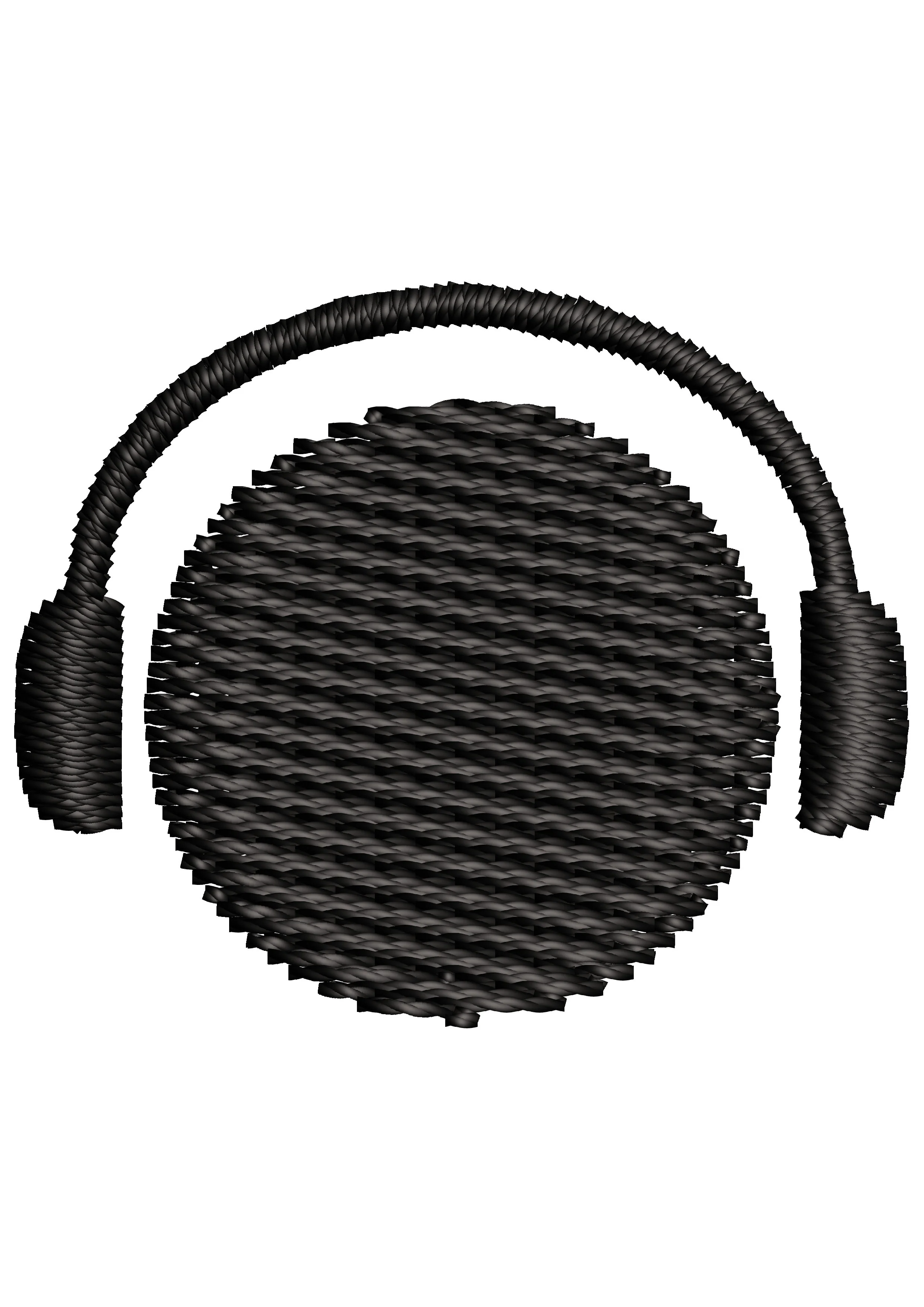 Head Phones Embroidery Design