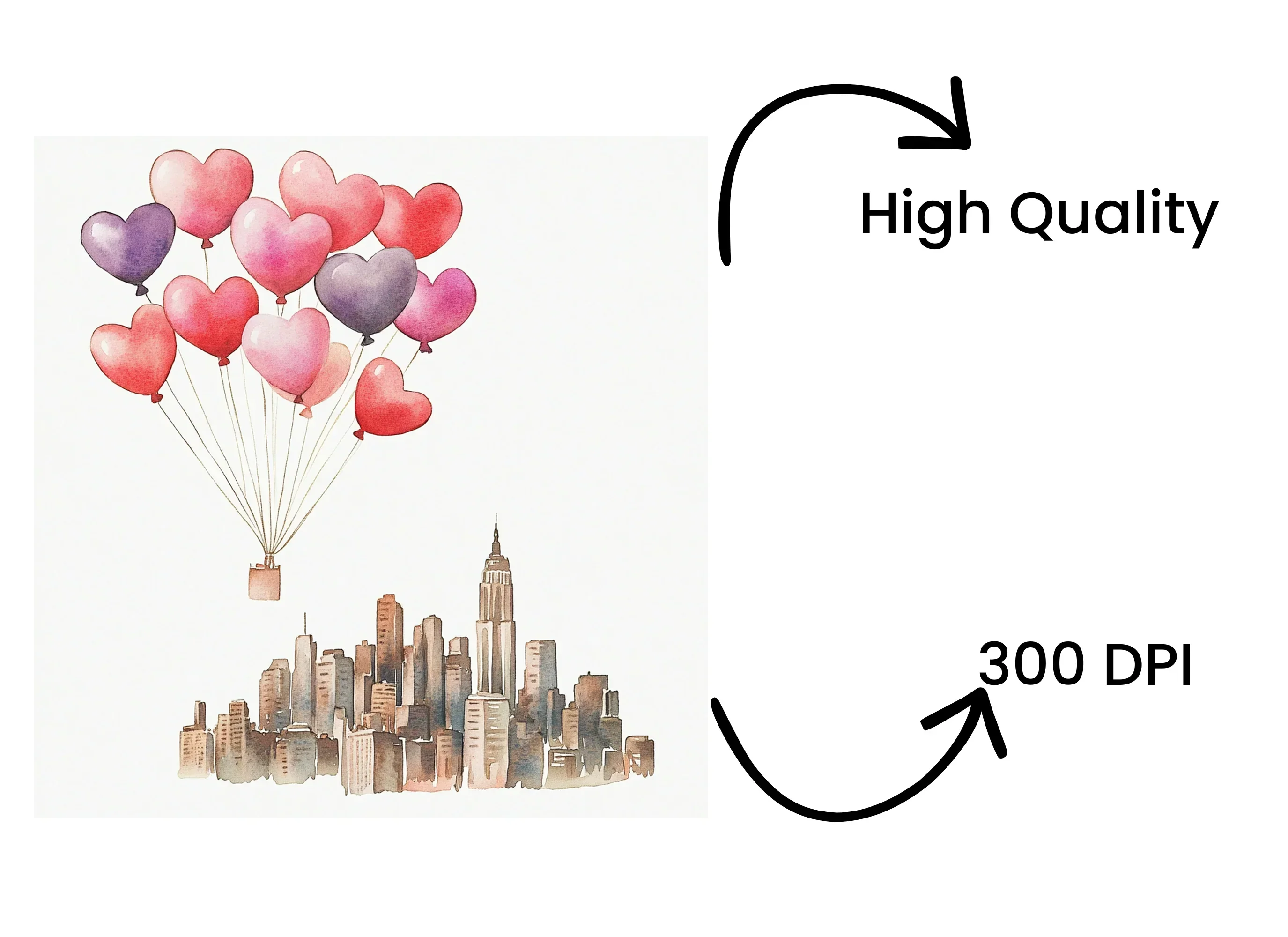 Heart Balloons Cityscape Clipart Bundle - Image 4