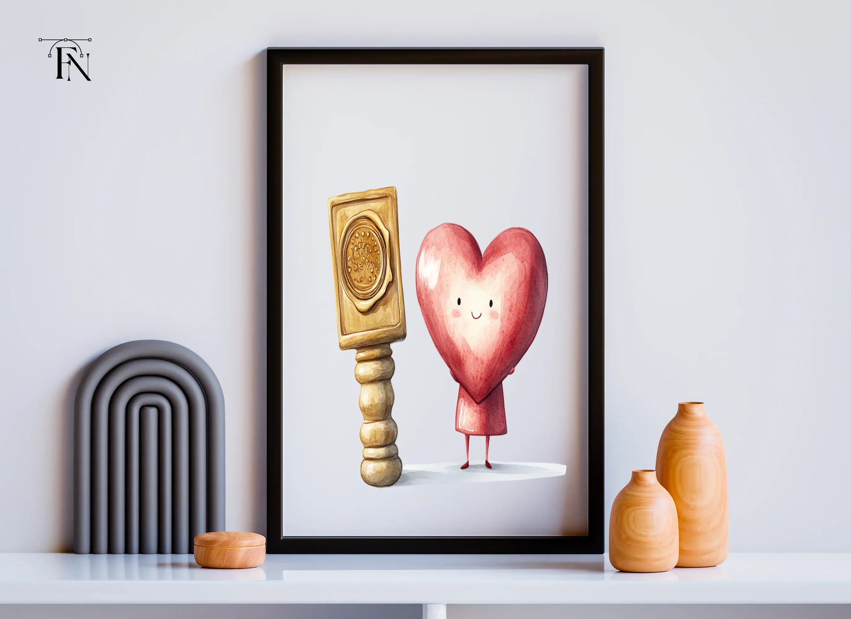Heart Characters with Stamps Clipart Bundle - Image 6