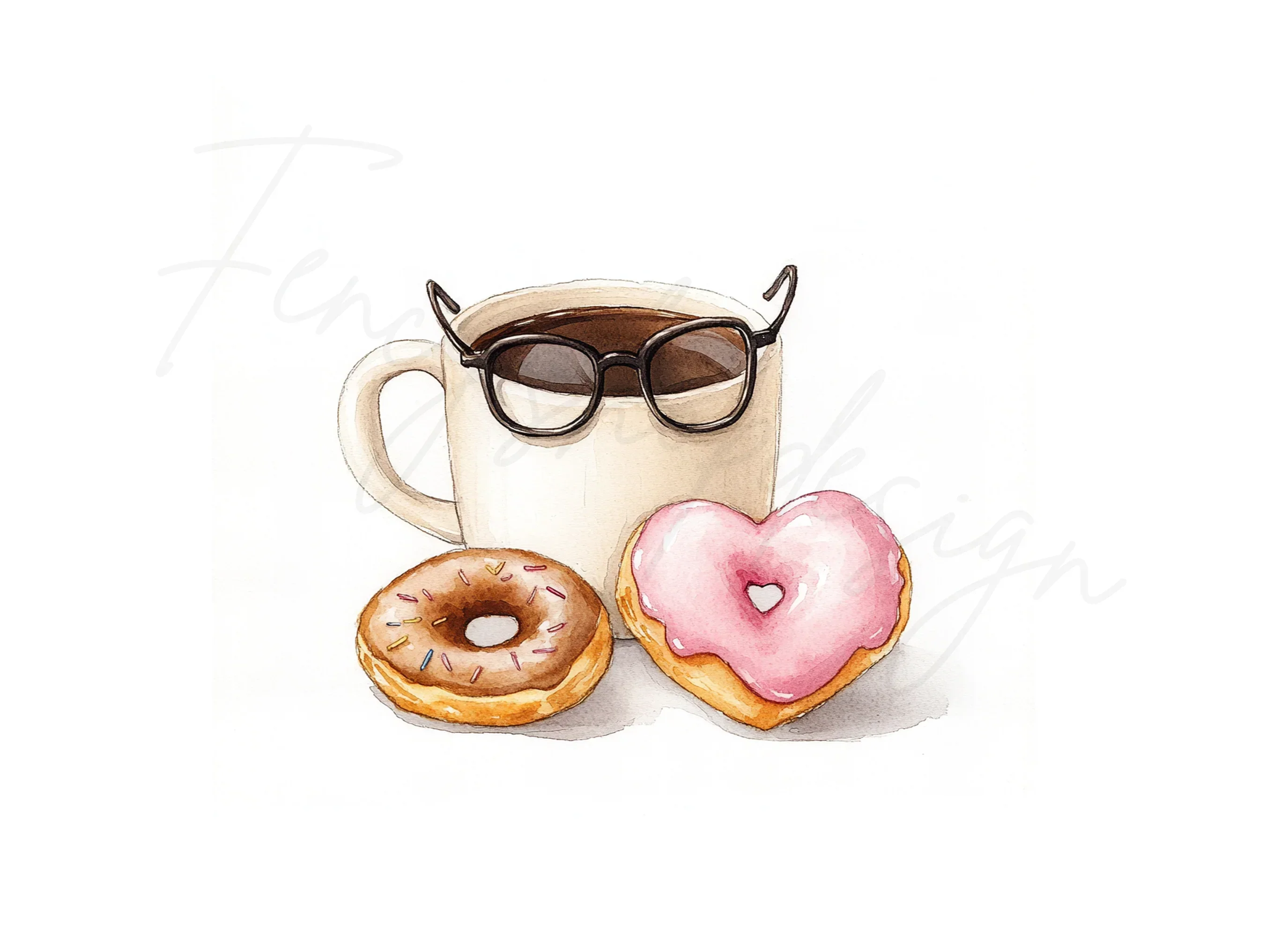 Heart Donut and Coffee Clipart Bundle - Image 3
