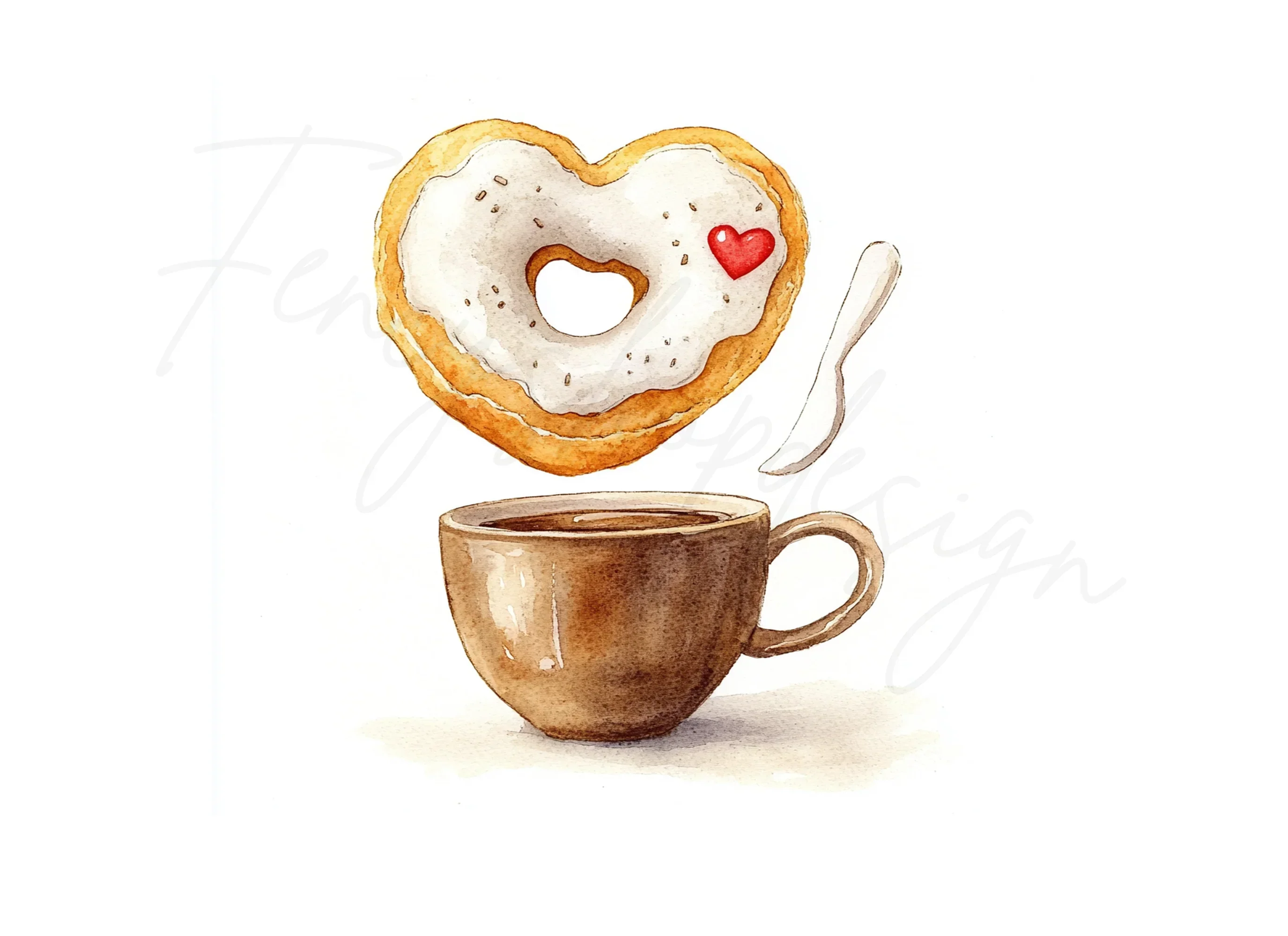 Heart Donut Coffee Cup Clipart Bundle - Image 2