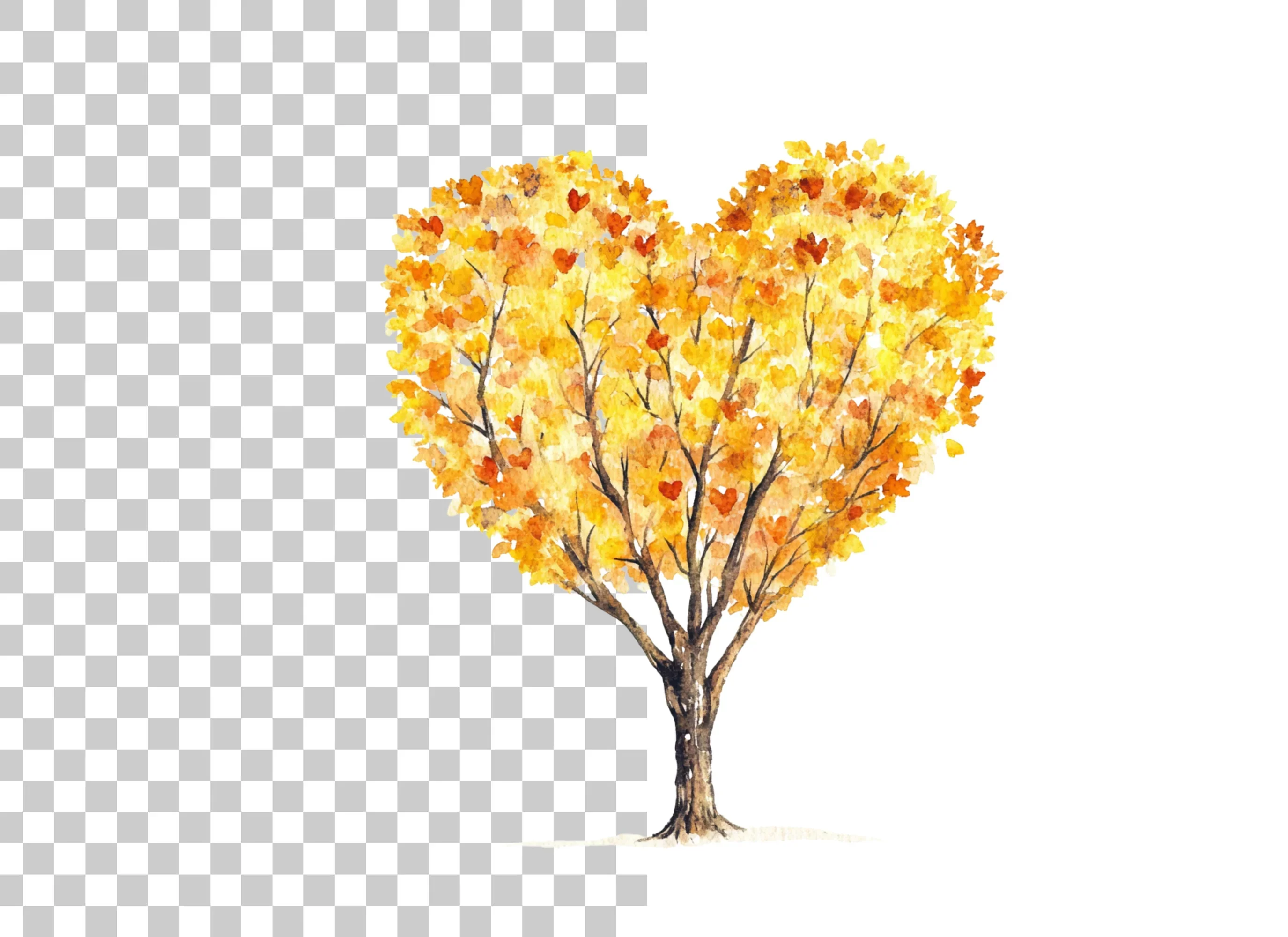 Heart Shaped Autumn Trees Clipart Bundle - Image 3