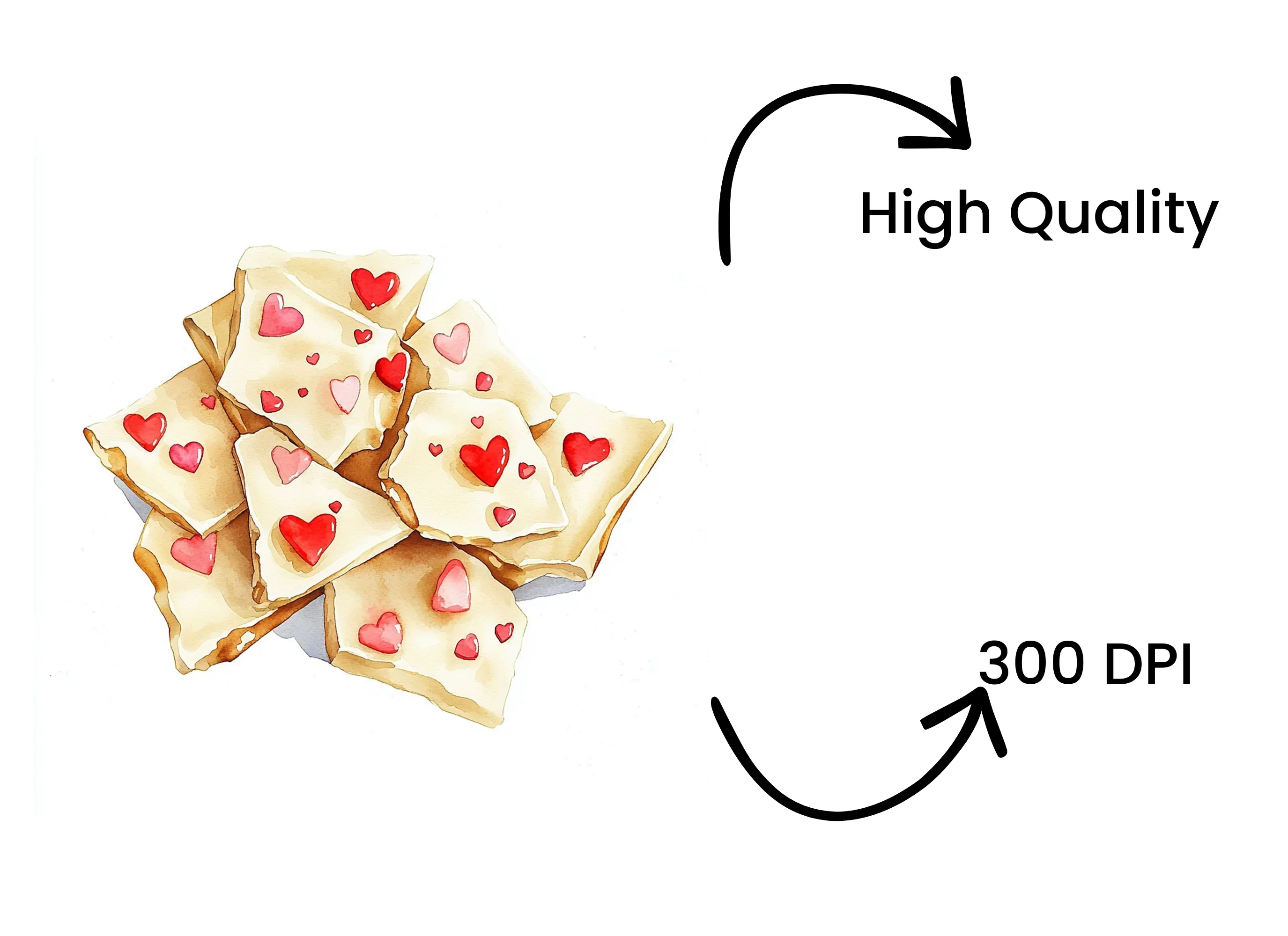 Heart Sprinkled White Chocolate Bark Clipart Bundle - Image 4