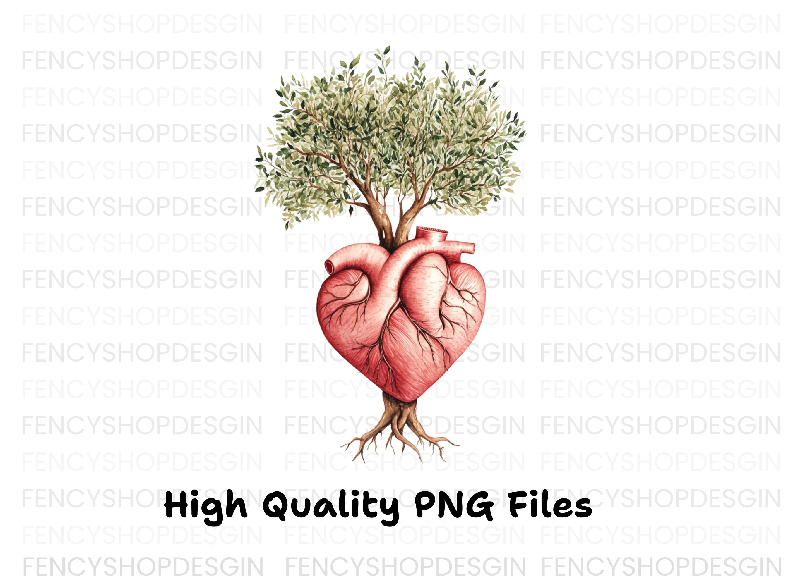 Heart Tree Clipart Bundle - Image 2