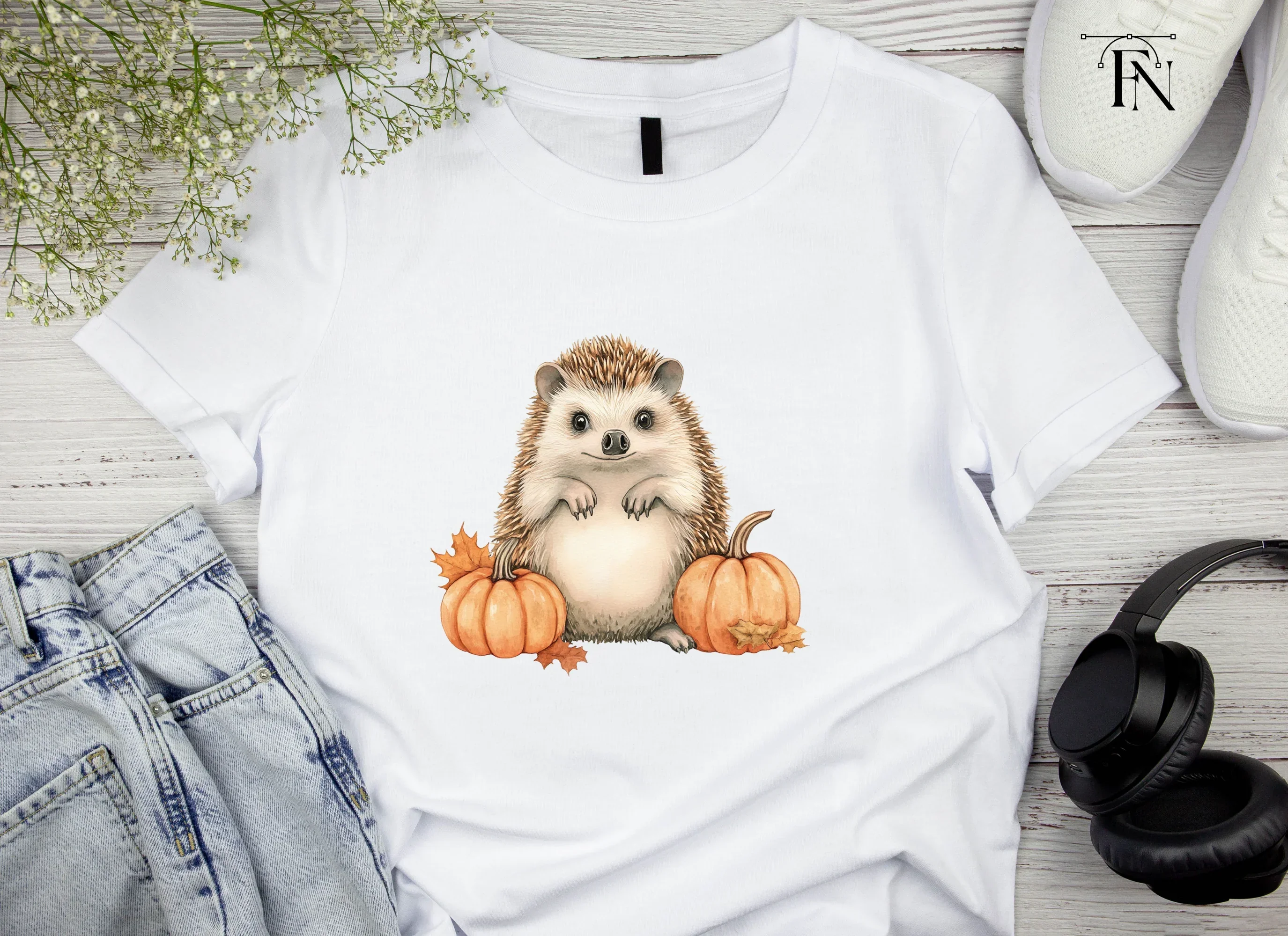 Hedgehog and Pumpkins Fall Clipart Bundle - Image 4