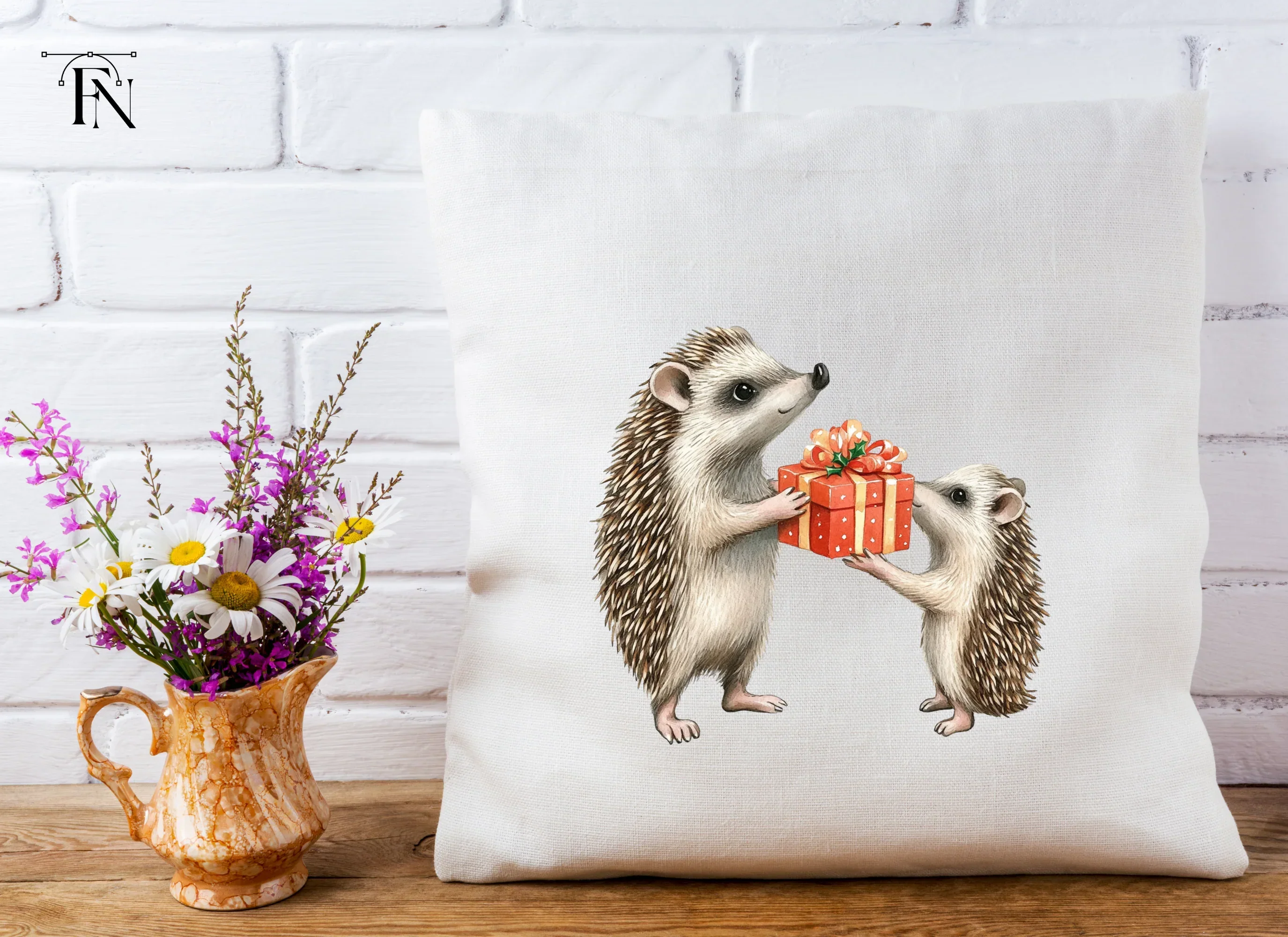 Hedgehog Family Gift Exchange Clipart Bundle - Image 3
