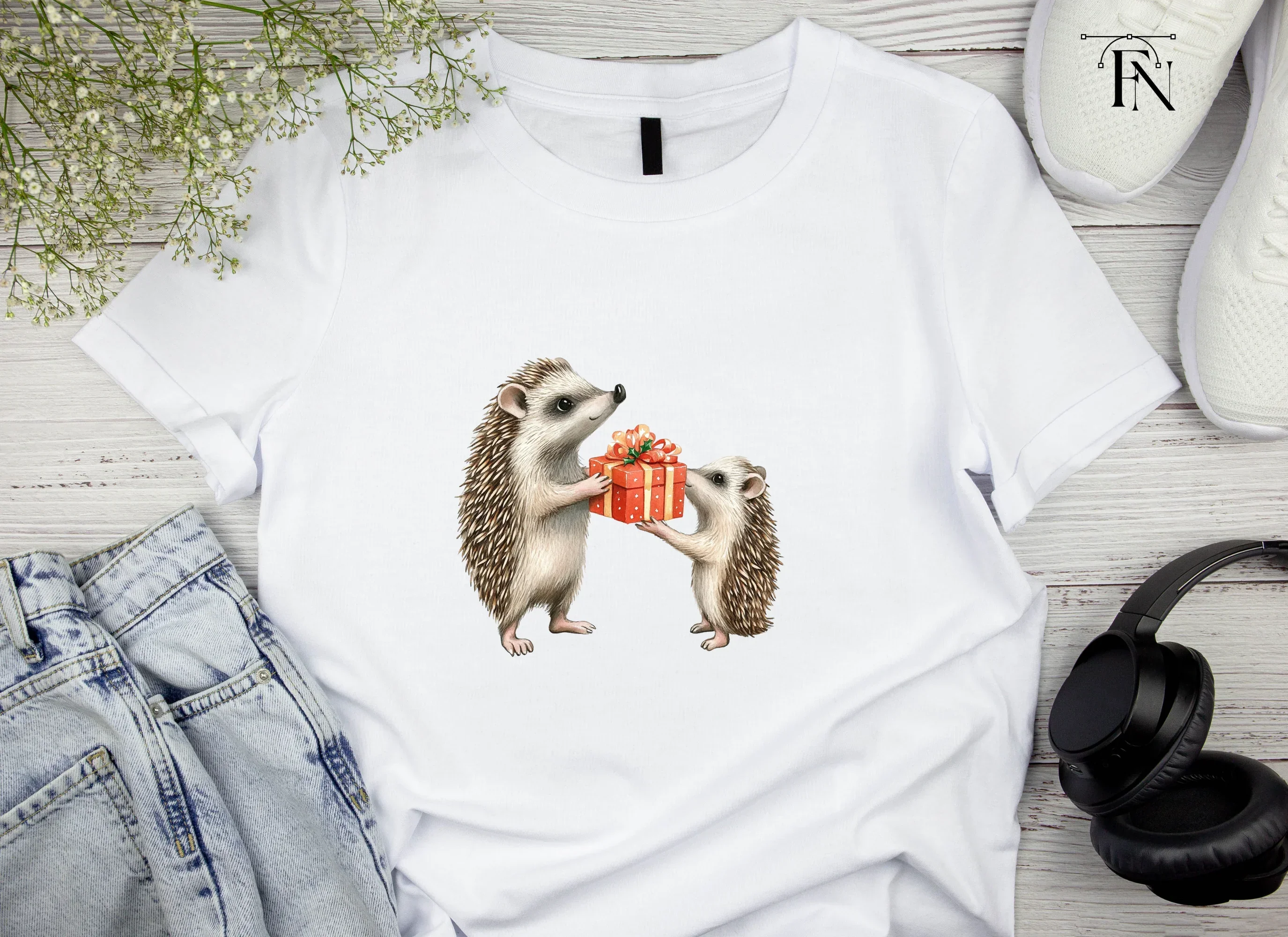 Hedgehog Family Gift Exchange Clipart Bundle - Image 5