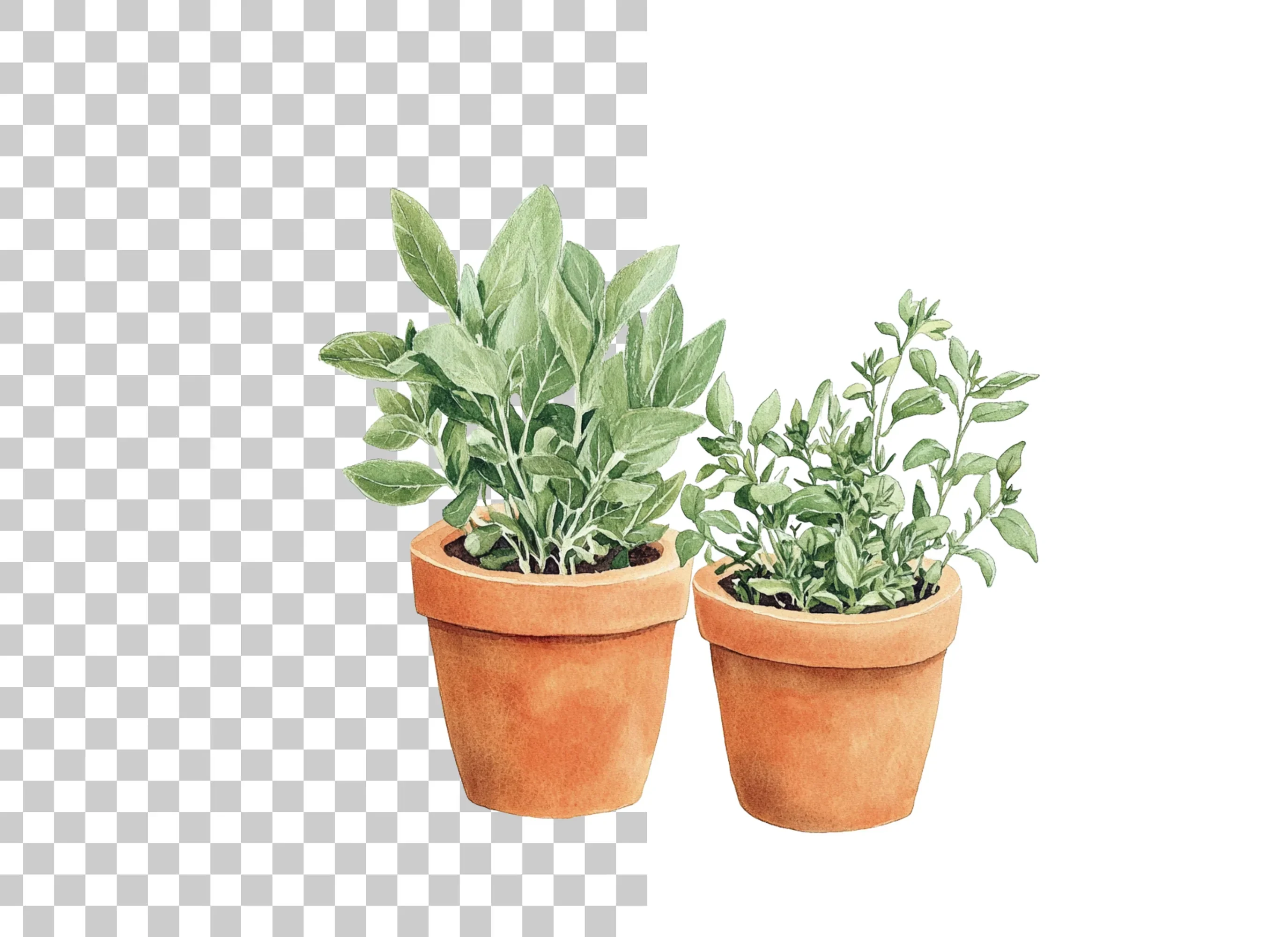 Herb Garden Potted Plants Clipart Bundle - Image 2