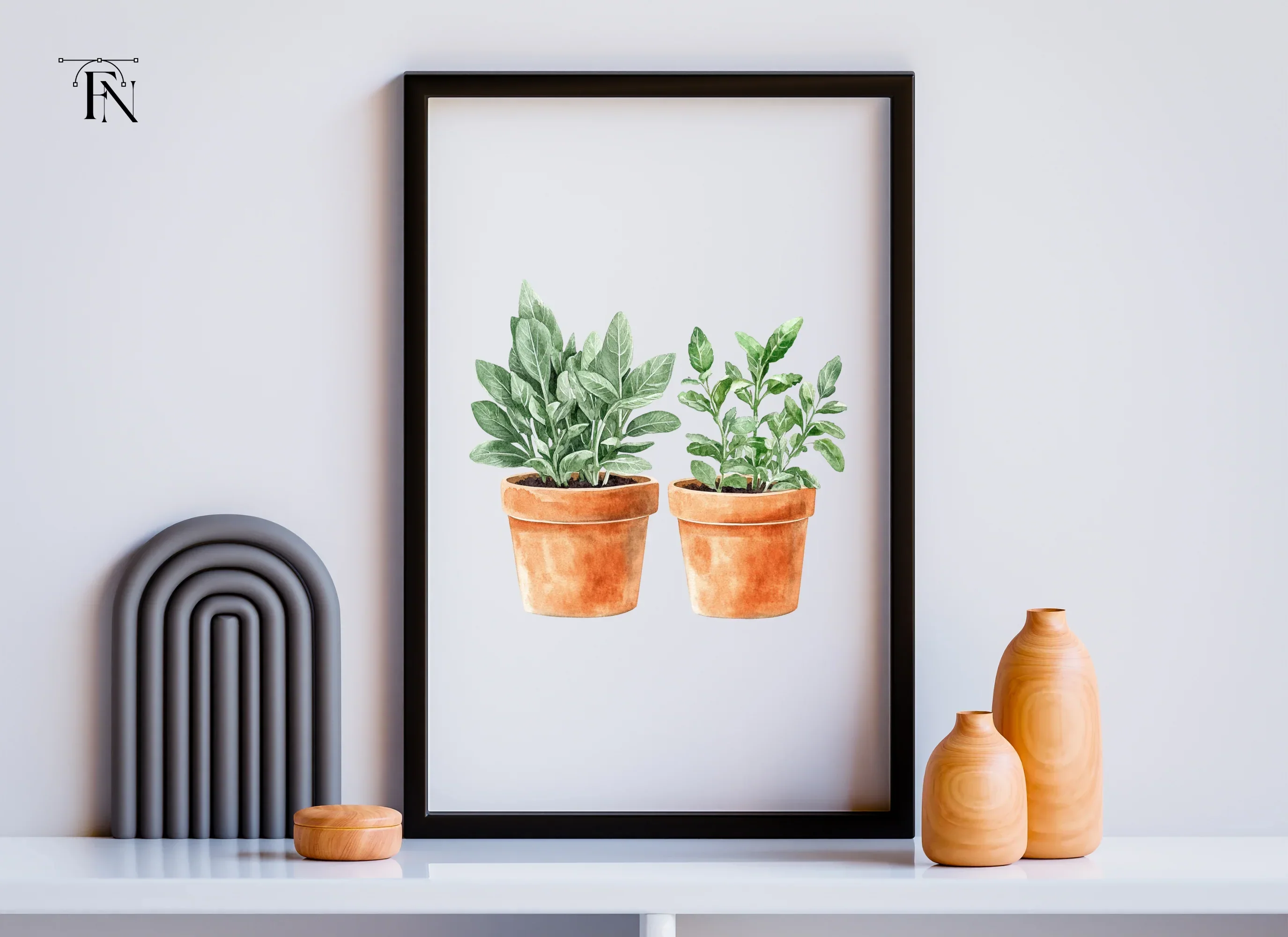 Herb Garden Potted Plants Clipart Bundle - Image 6