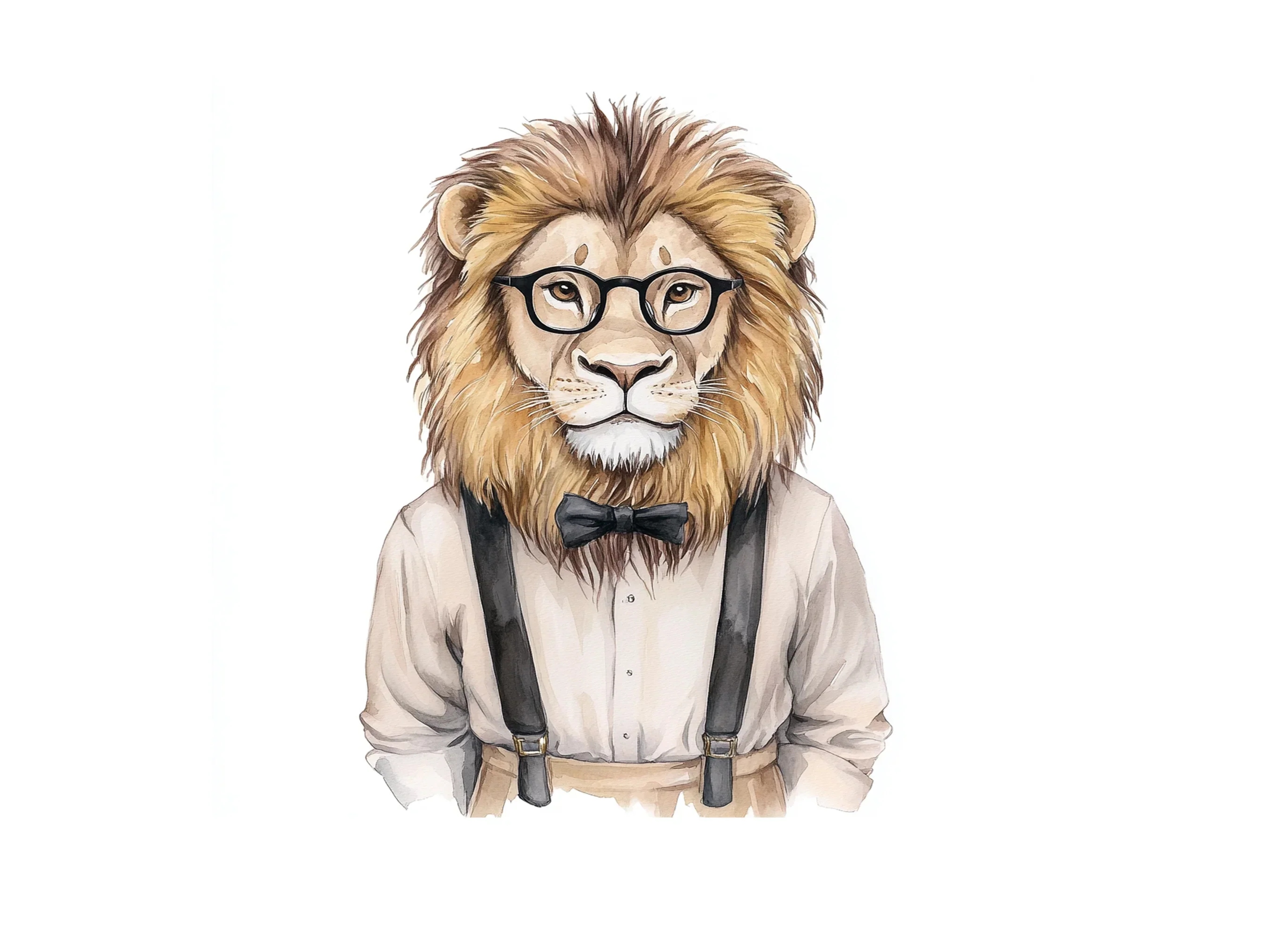 Hipster Lion with Glasses Clipart Bundle - Image 2