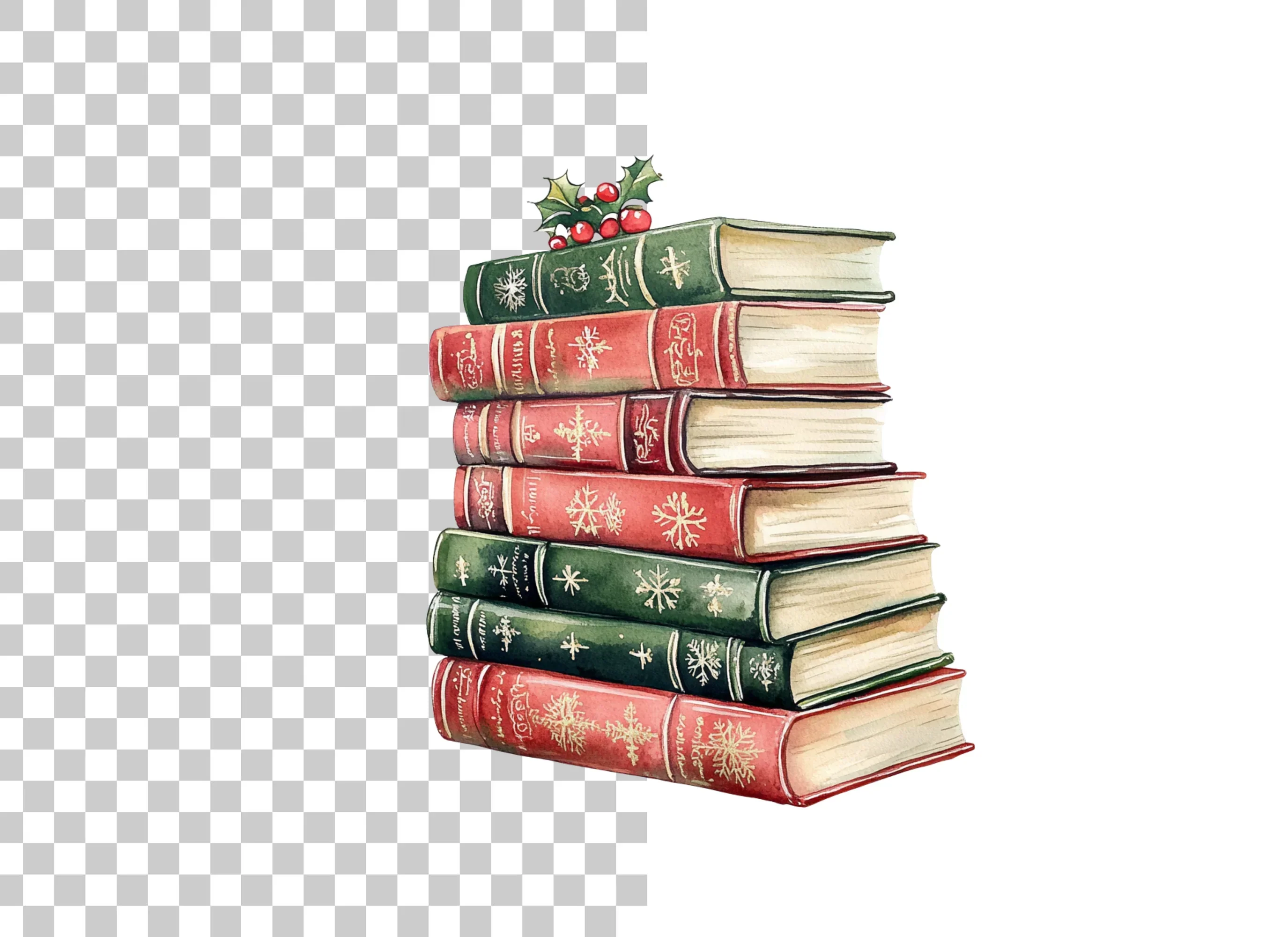 Holiday Book Stack Clipart Bundle - Image 2