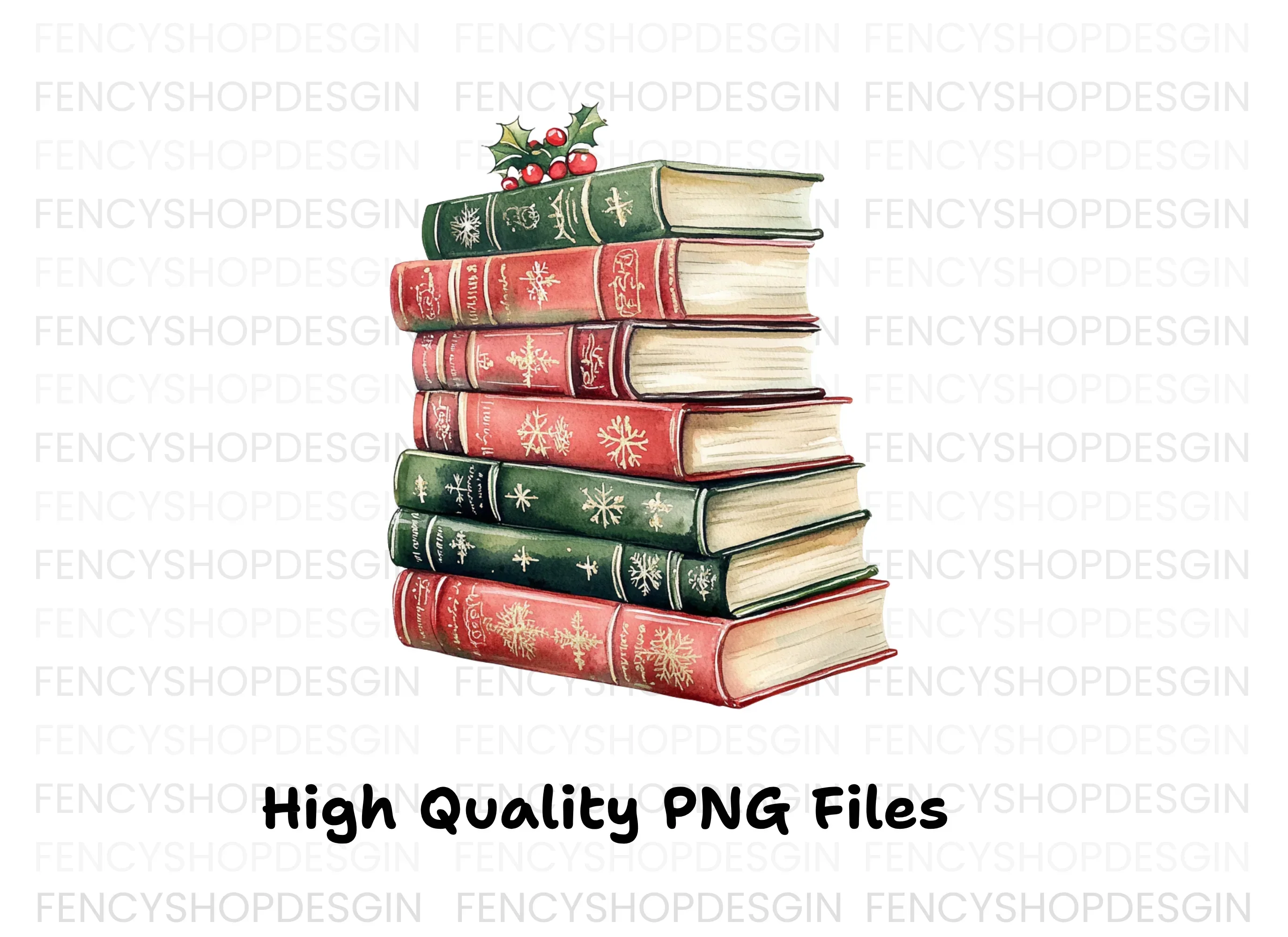Holiday Book Stack Clipart Bundle - Image 3