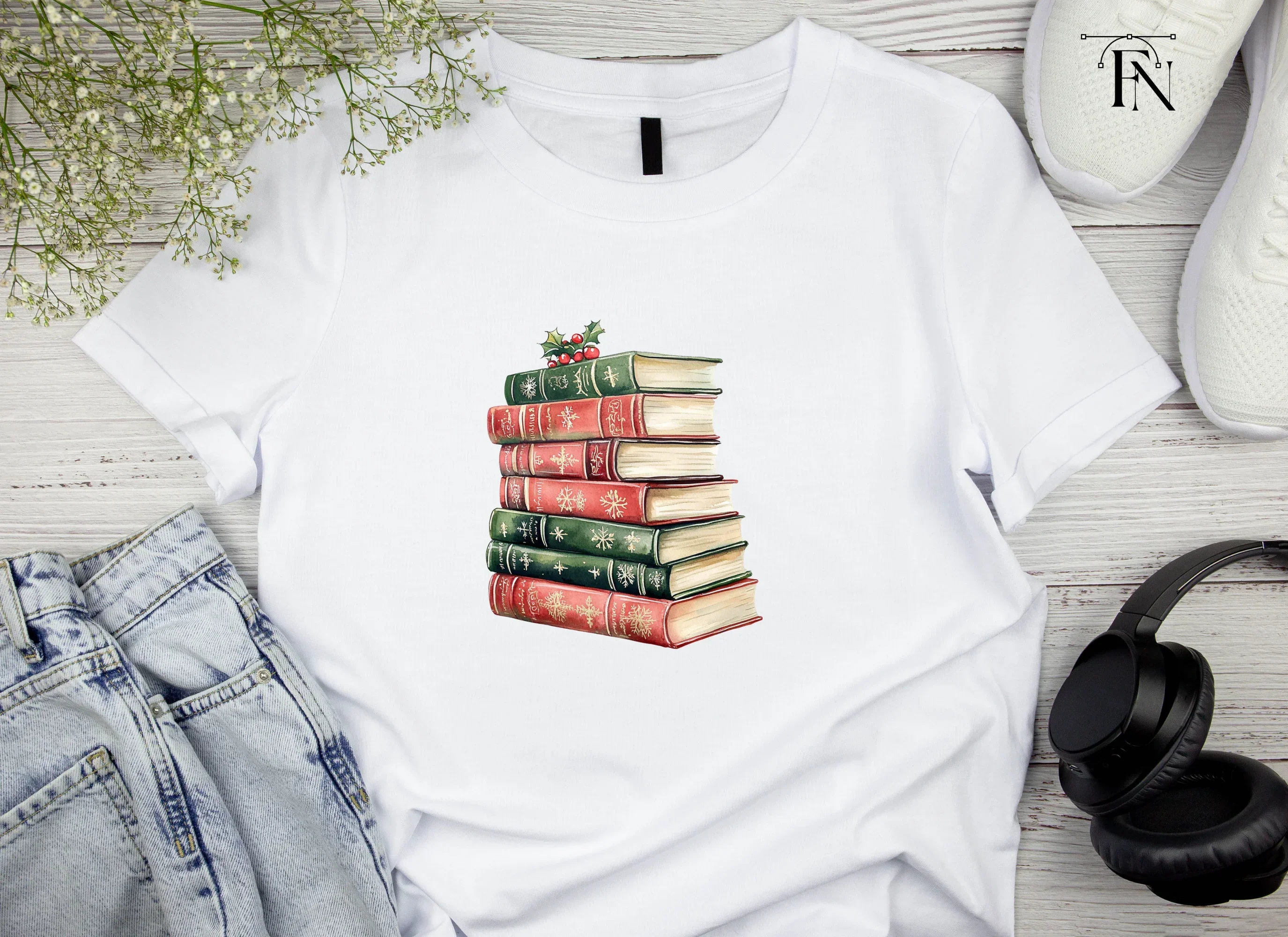 Holiday Book Stack Clipart Bundle - Image 4