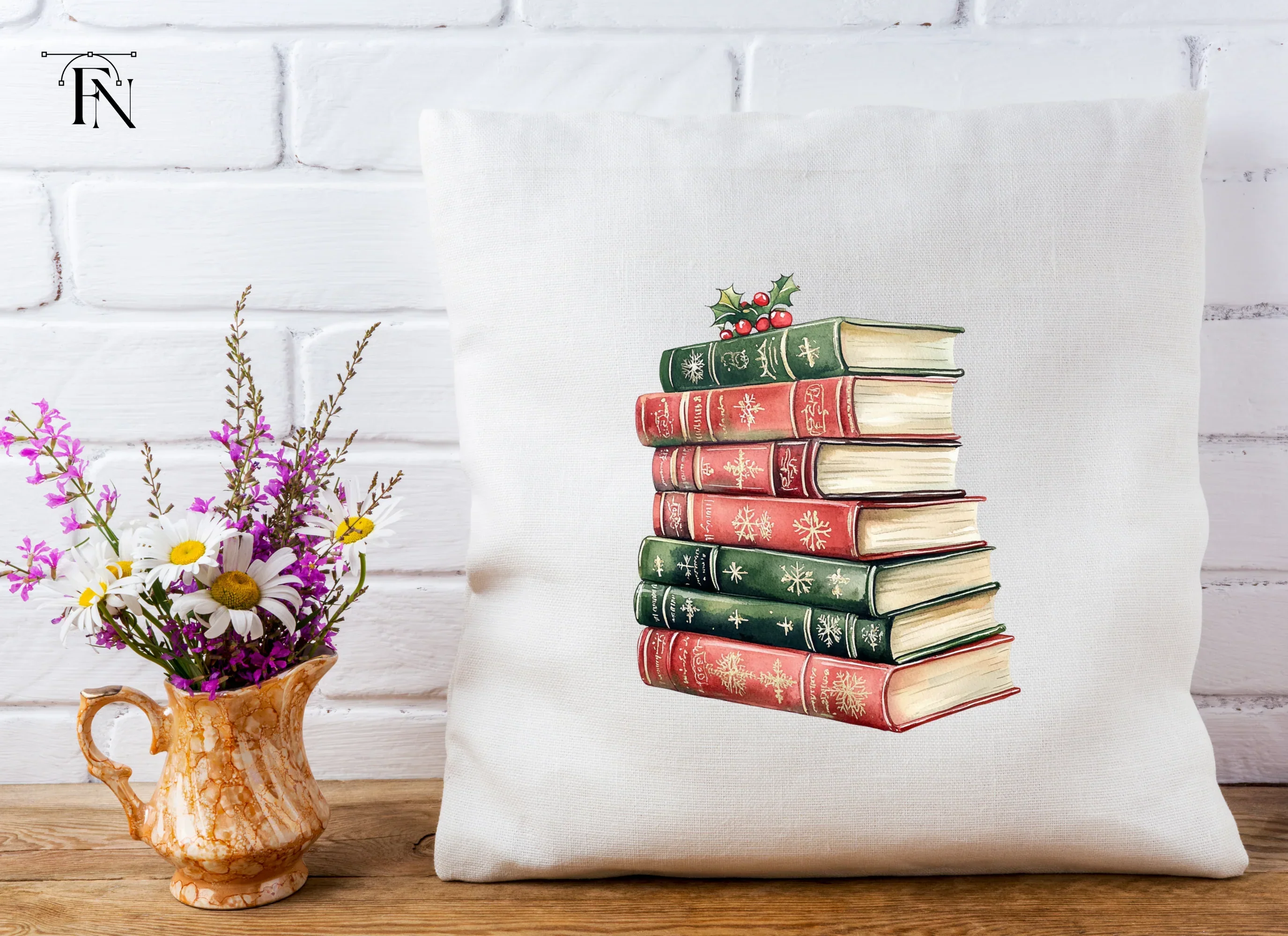 Holiday Book Stack Clipart Bundle - Image 5