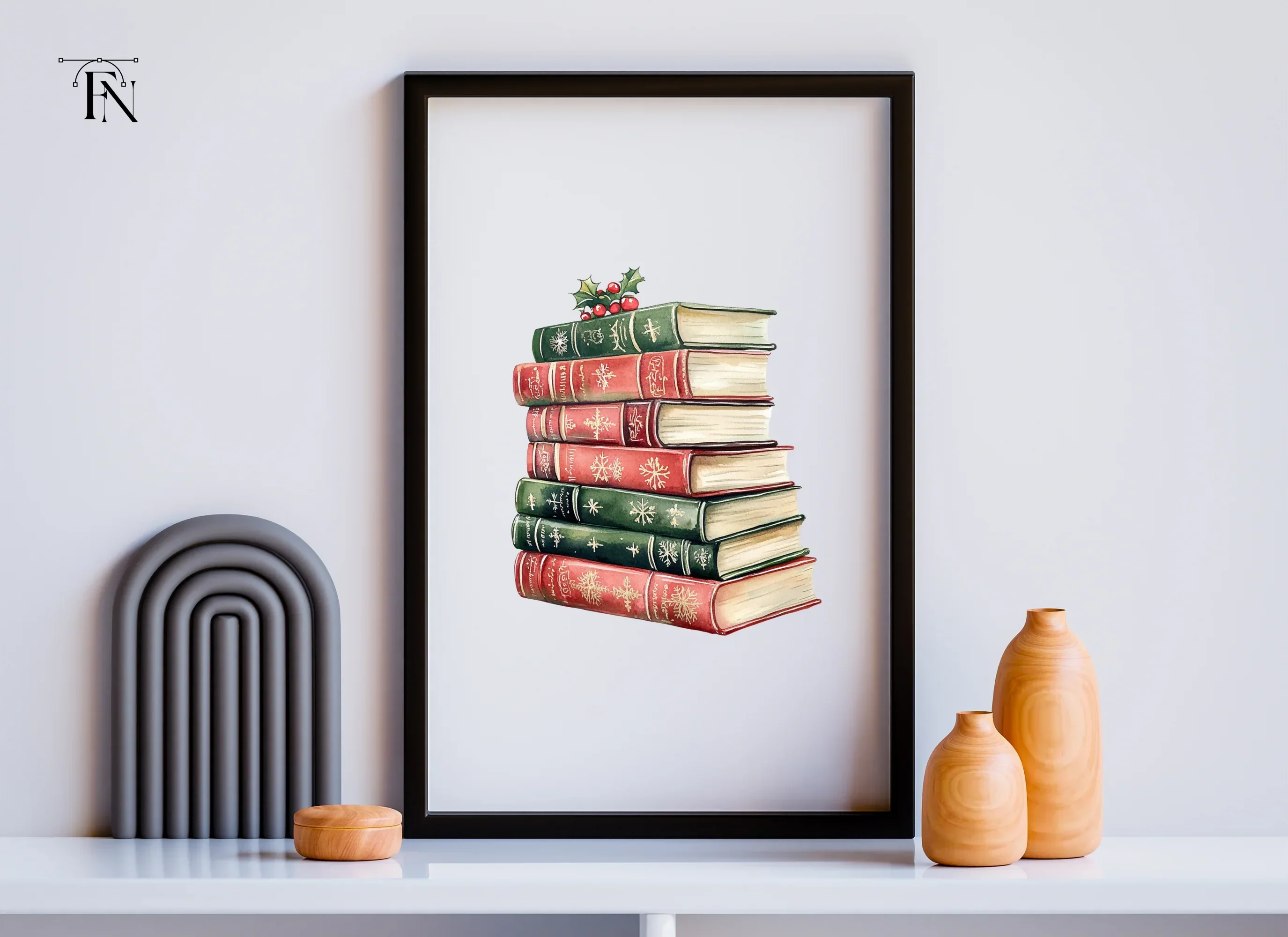 Holiday Book Stack Clipart Bundle - Image 6