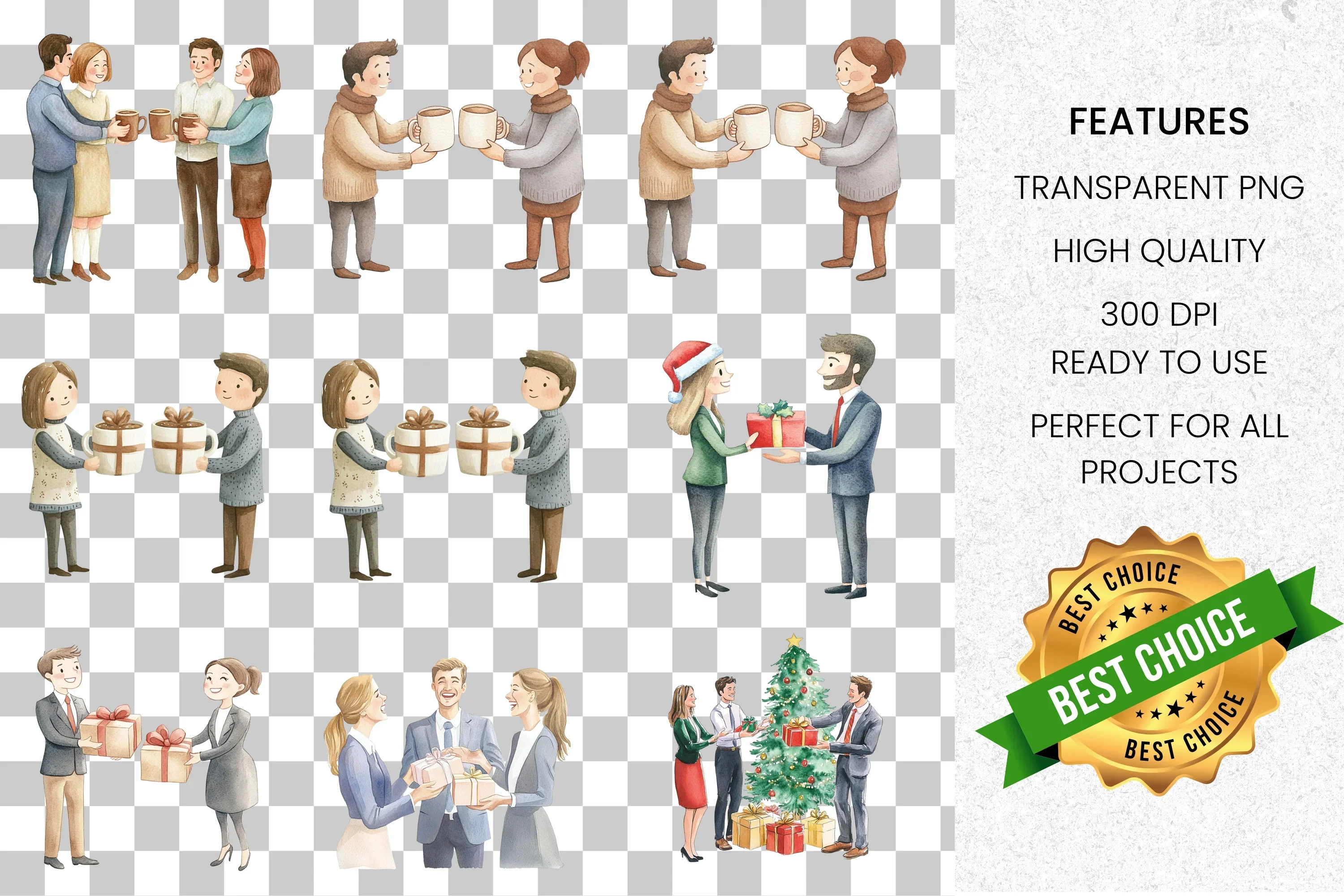 Holiday Gift Exchange Clipart Bundle - Image 2