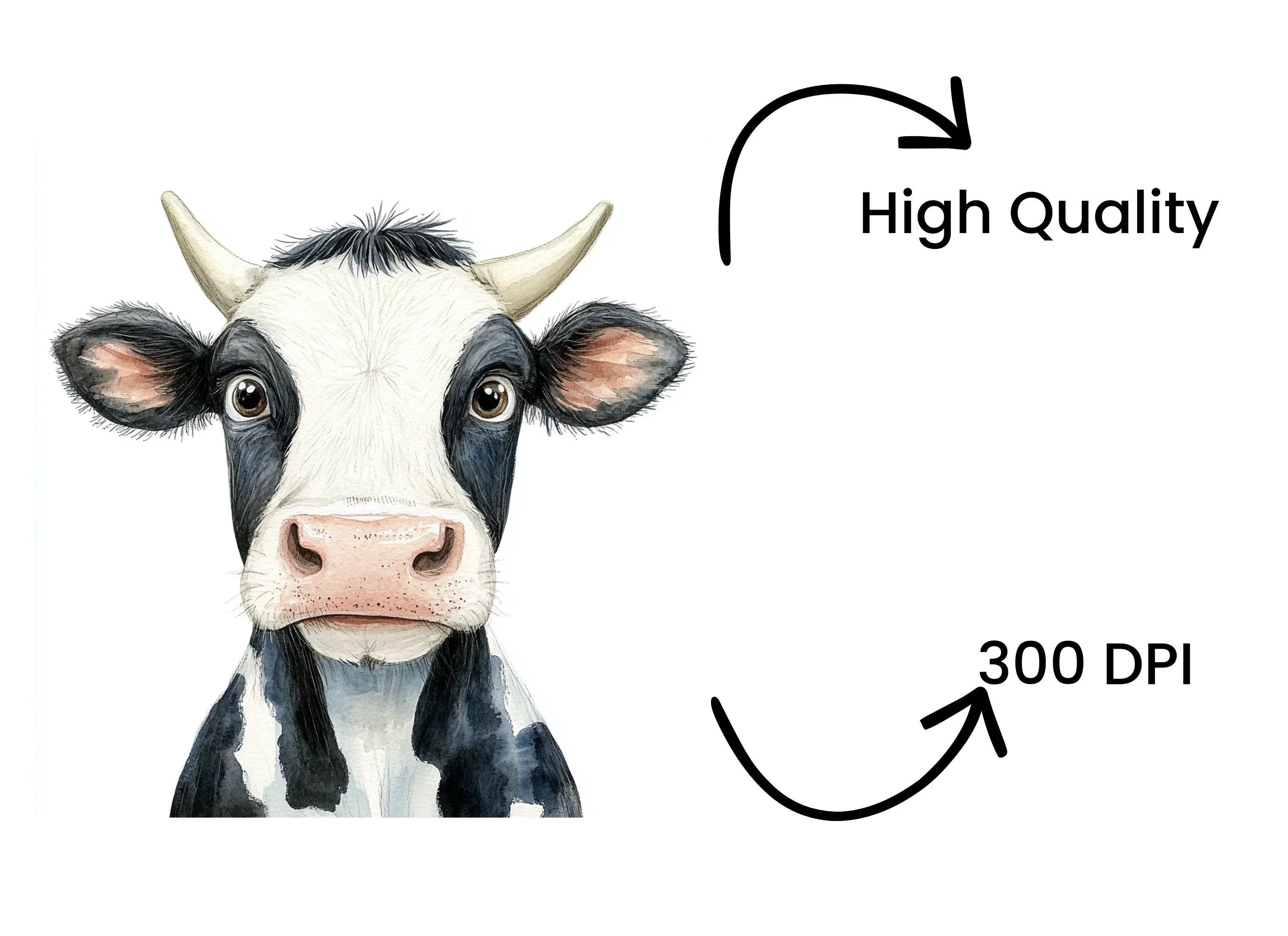 Holstein Cow Head Clipart Bundle - Image 4