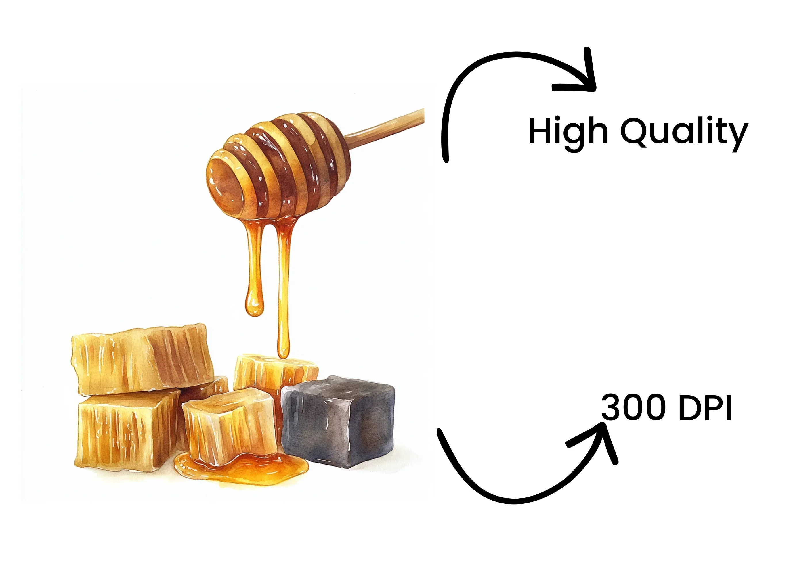 Honey Dipper Comb Clipart Bundle - Image 4