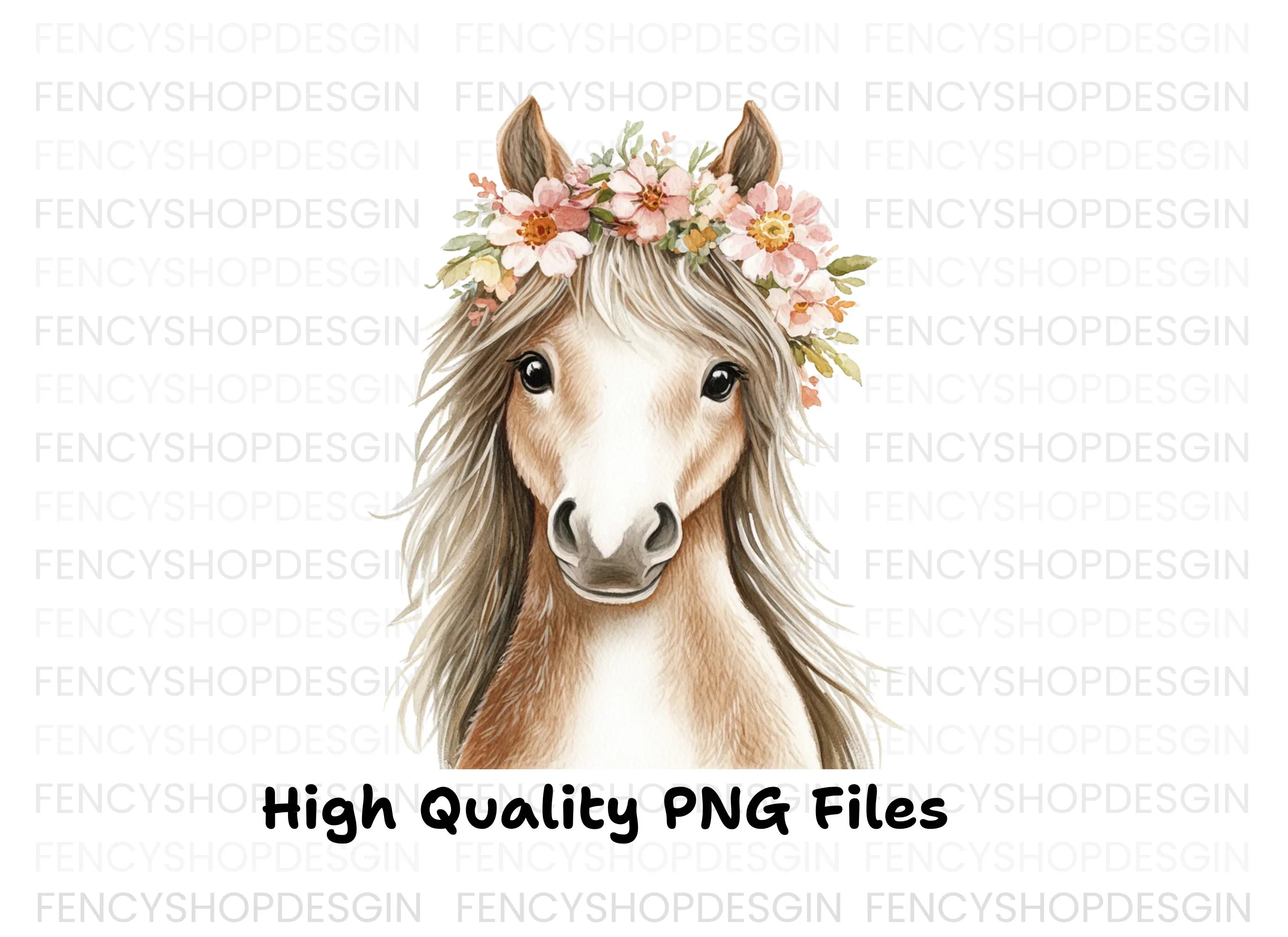 Horses with Flower Crowns Clipart Bundle - Image 3