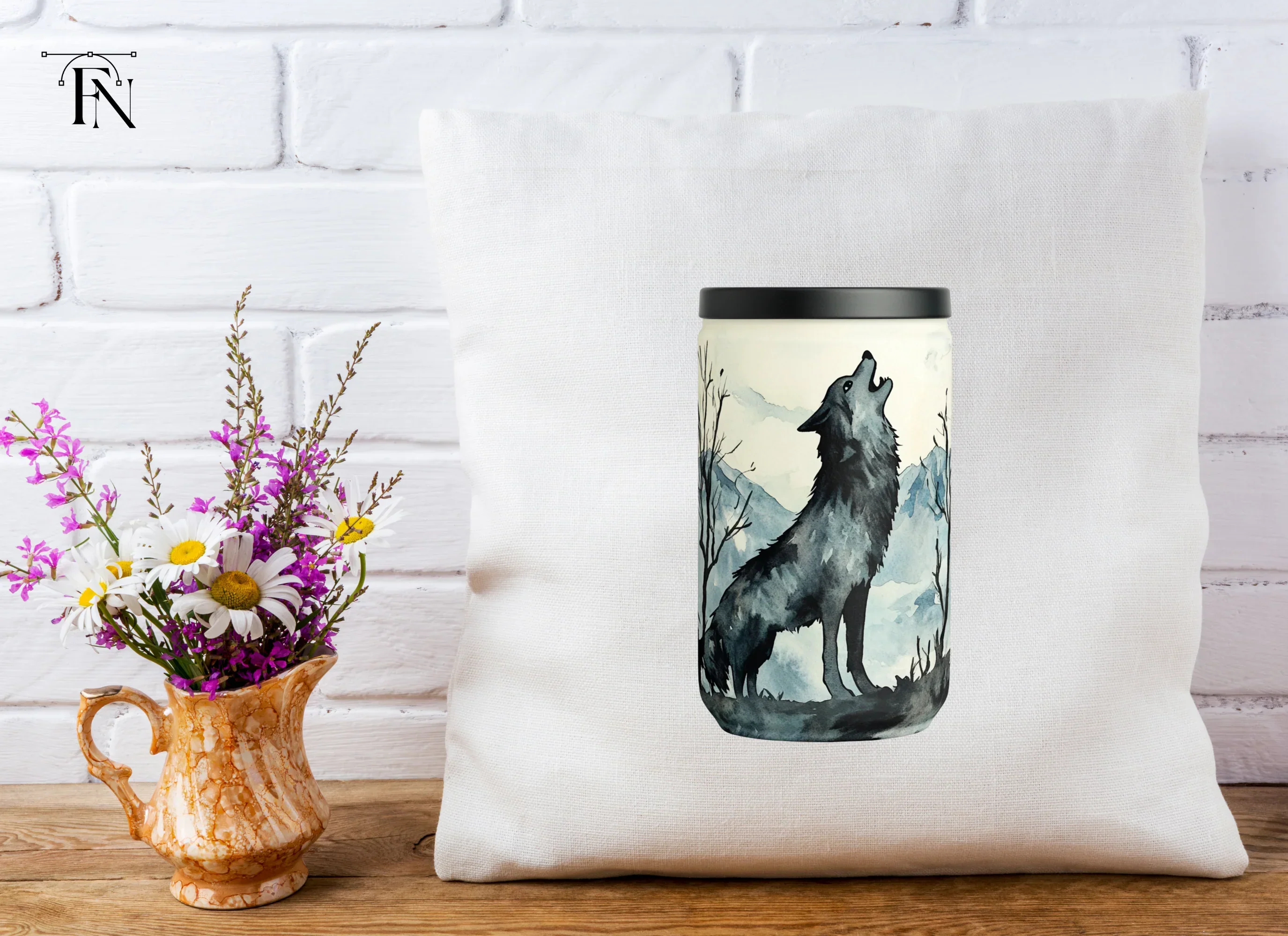 Howling Wolf Tumbler Clipart Bundle - Image 4