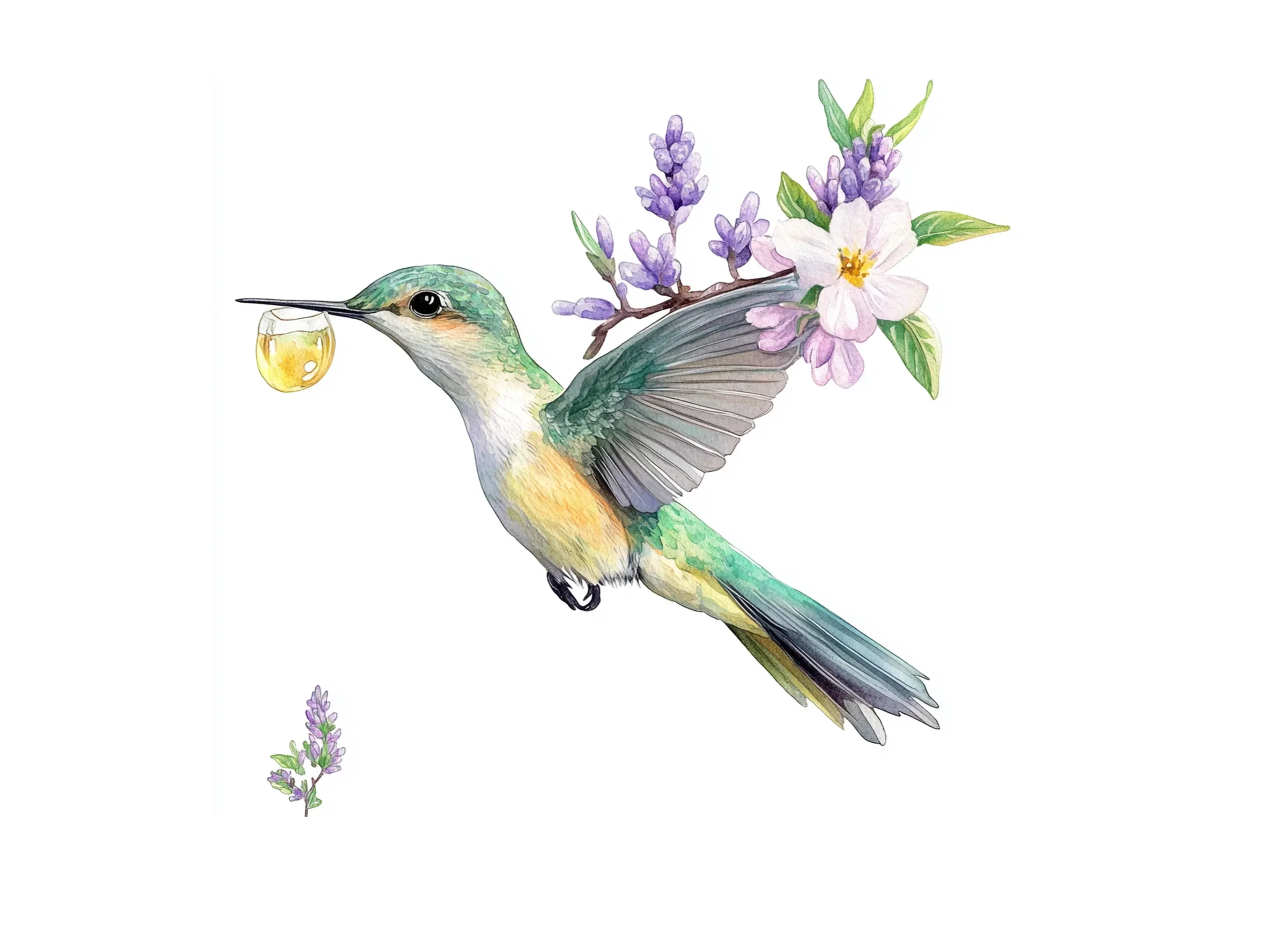 Hummingbird and Blossom Clipart Bundle - Image 3