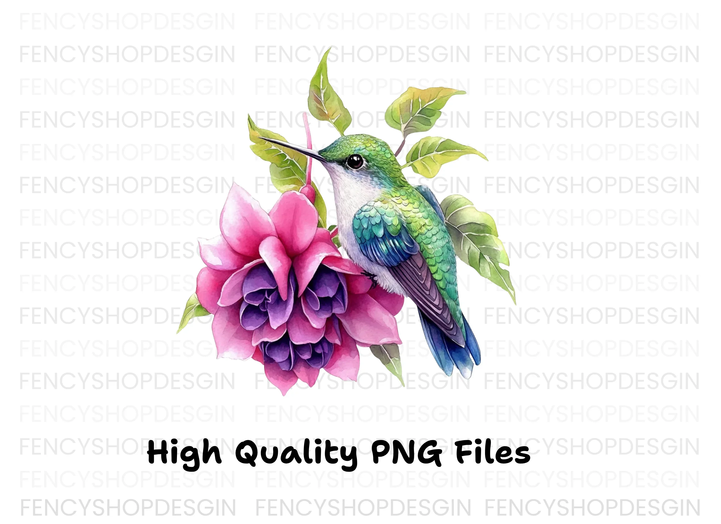 Hummingbird and Dahlia Clipart Bundle - Image 2