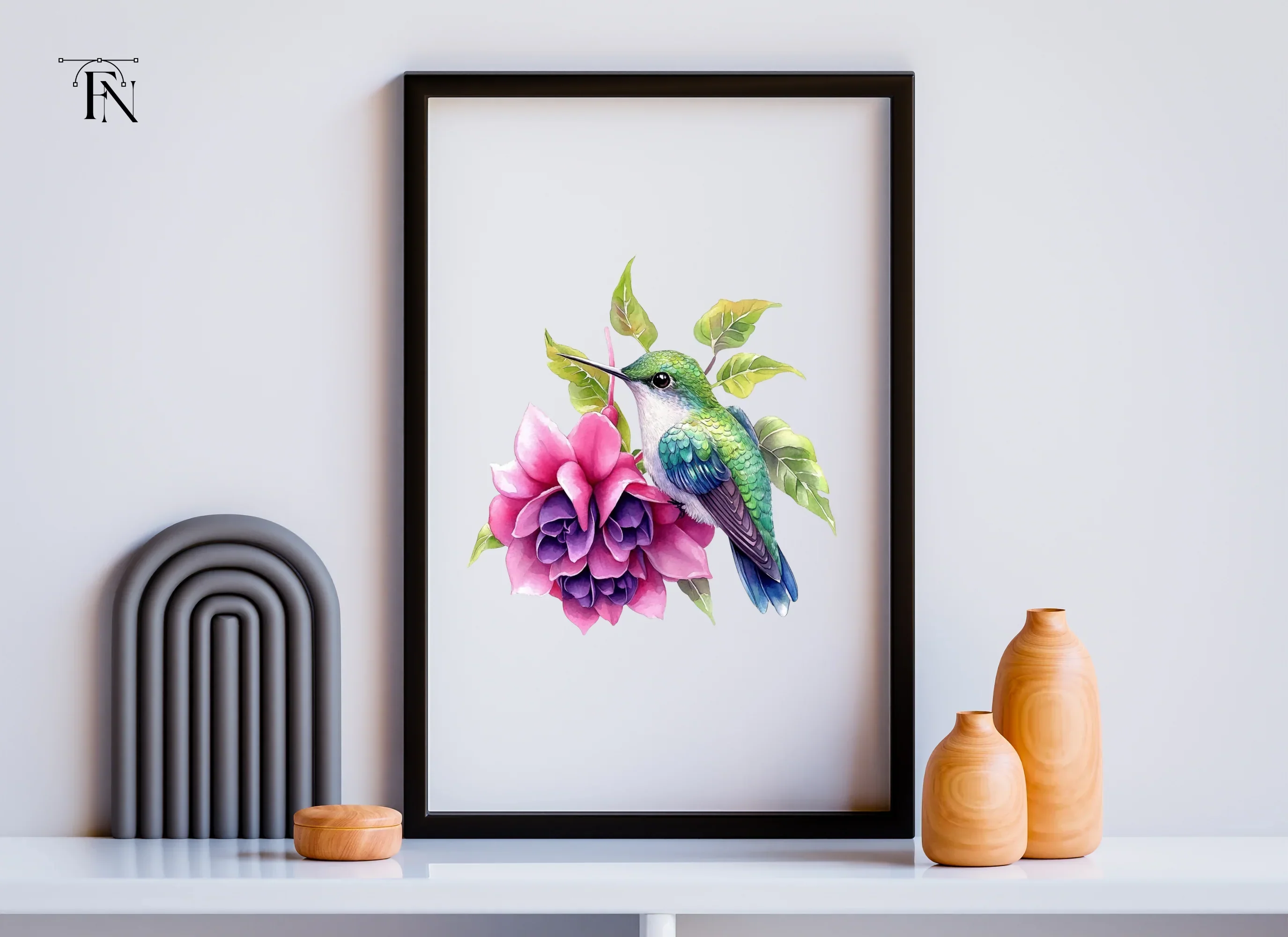 Hummingbird and Dahlia Clipart Bundle - Image 5