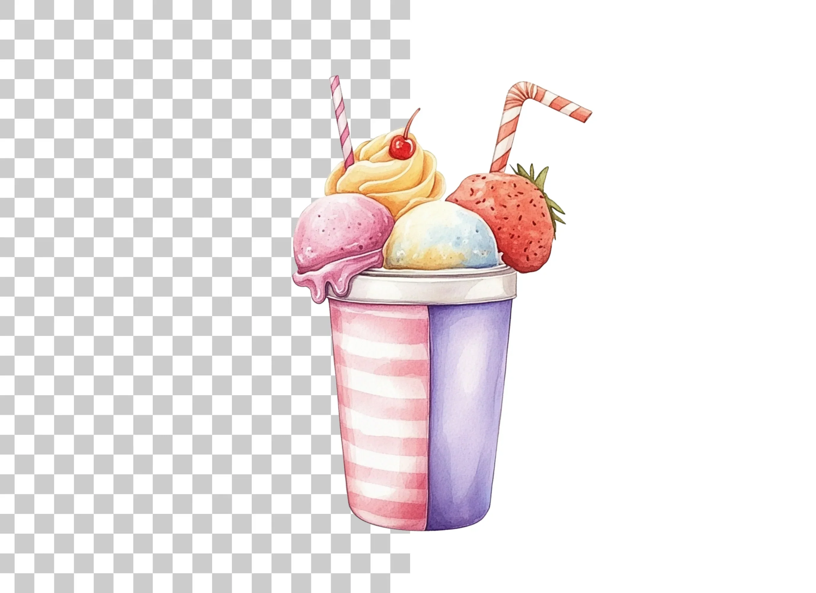 Ice Cream Milkshake Clipart Bundle - Image 6